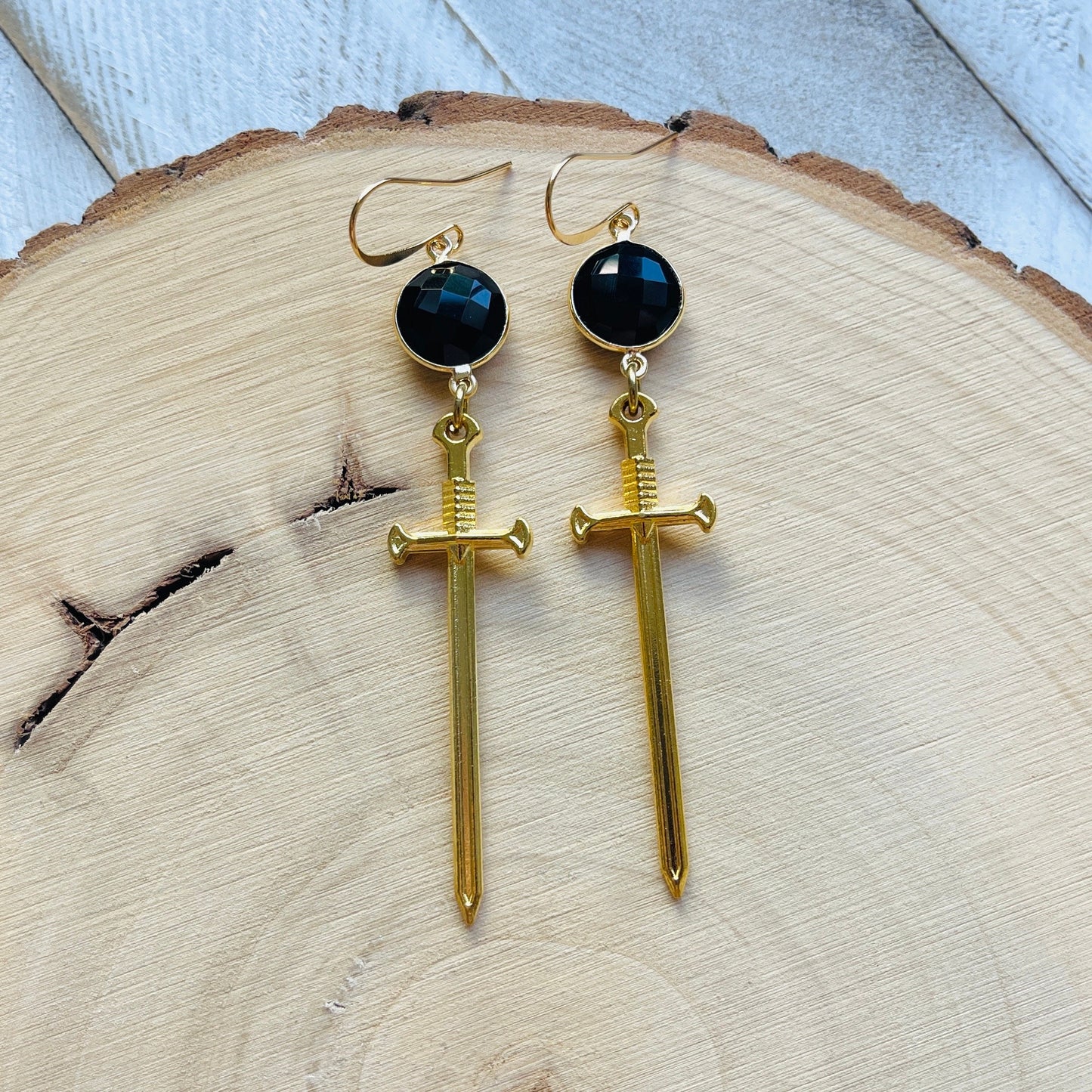 Dagger Earrings, Goth Earrings Dangle, Witchy Earrings, Punk Earrings, Witchy Gifts for Her, Sword Earrings, Unique Gifts for Women, Gold