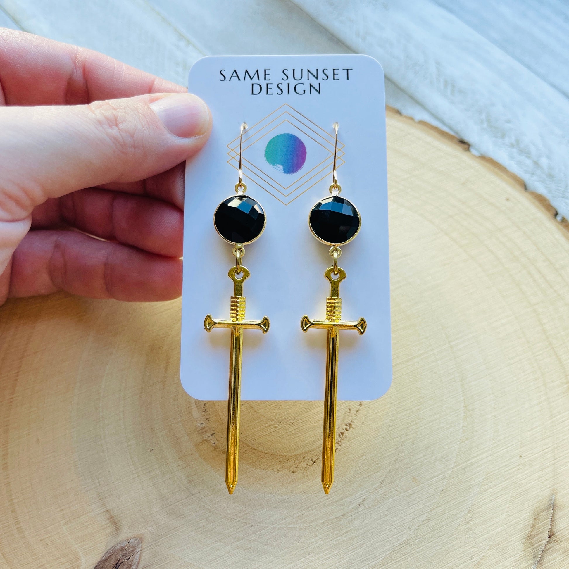 Dagger Earrings, Goth Earrings Dangle, Witchy Earrings, Punk Earrings, Witchy Gifts for Her, Sword Earrings, Unique Gifts for Women, Gold