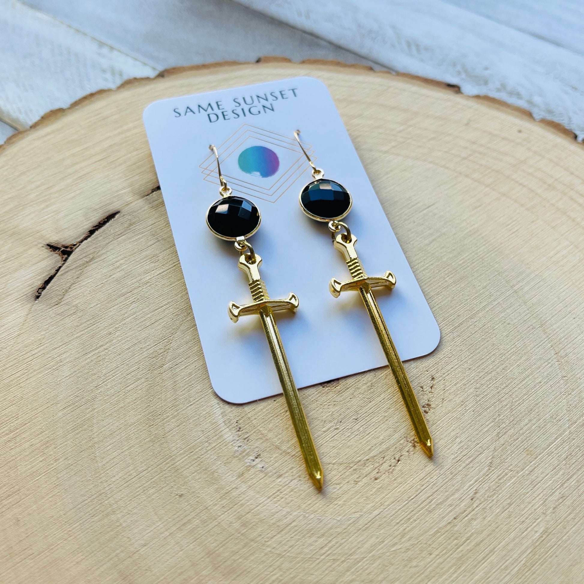Dagger Earrings, Goth Earrings Dangle, Witchy Earrings, Punk Earrings, Witchy Gifts for Her, Sword Earrings, Unique Gifts for Women, Gold