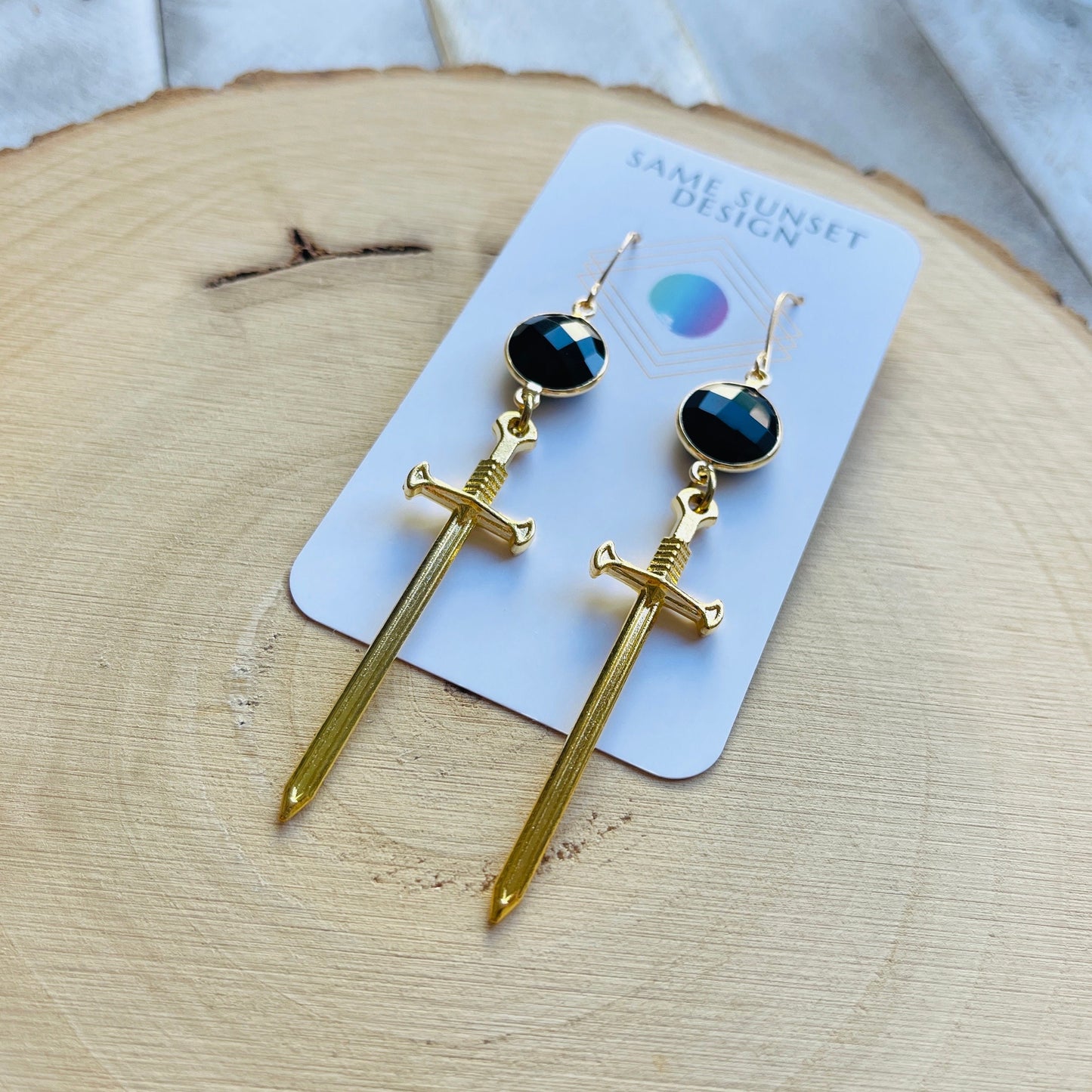 Dagger Earrings, Goth Earrings Dangle, Witchy Earrings, Punk Earrings, Witchy Gifts for Her, Sword Earrings, Unique Gifts for Women, Gold