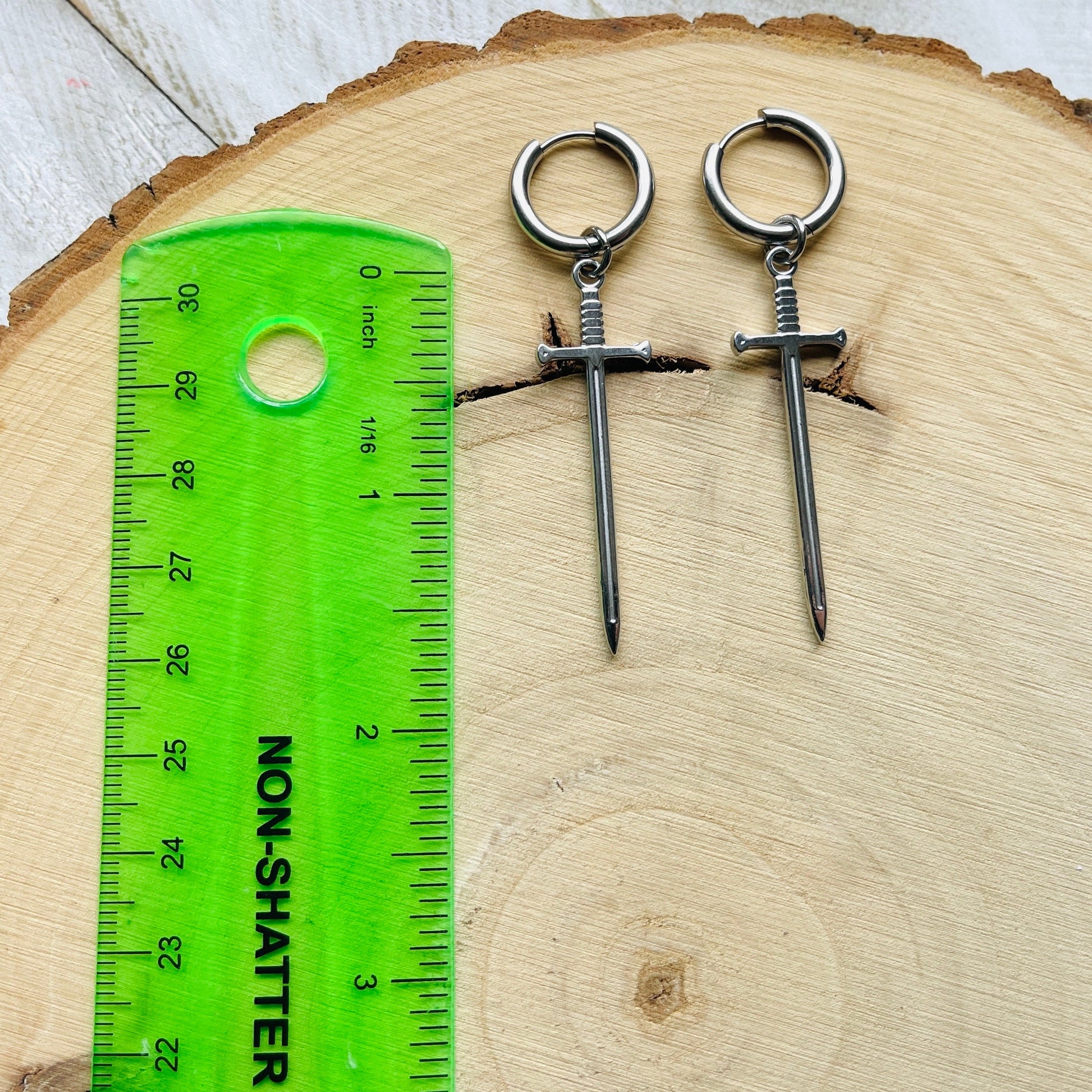Dagger Earrings, Huggie Hoop Earrings, Goth Earrings, Punk Earrings, Witchy Earrings, Best Friend Birthday Gift, Trendy Jewelry 2024