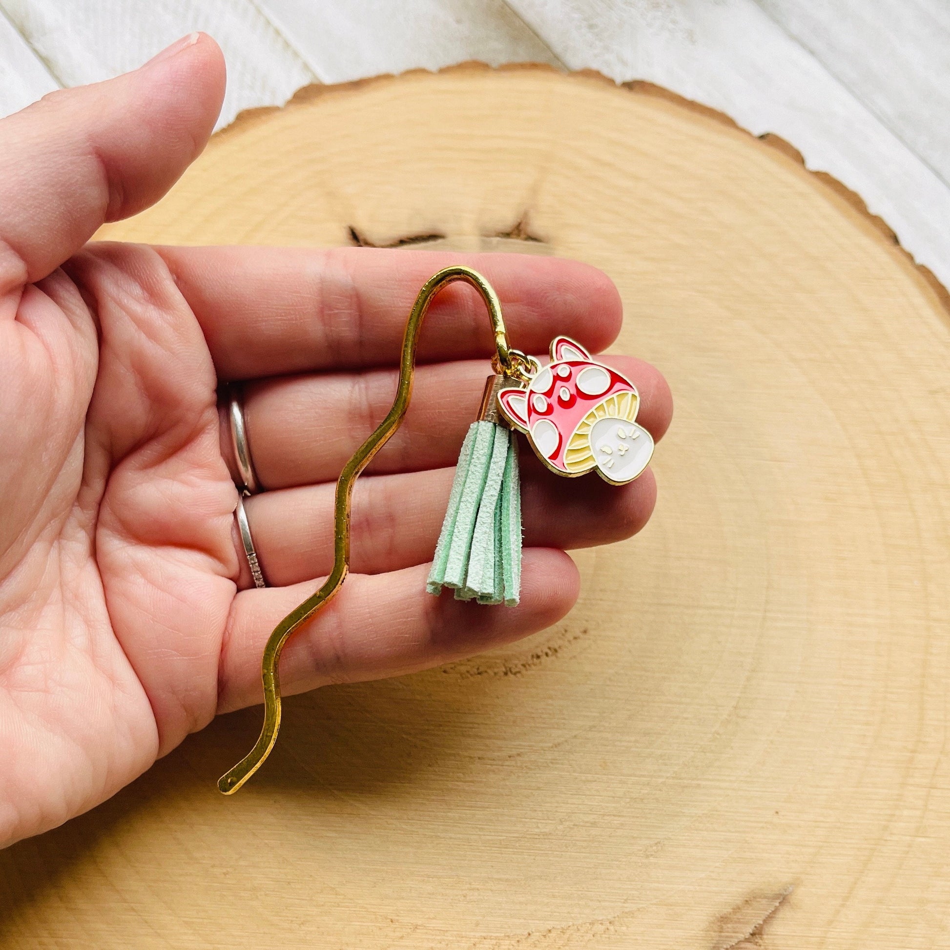 Cat Bookmark, Mushroom Bookmark, Cottagecore Bookmark, Bookmark for Women, Book Lover Gift, Galentines Day Gifts for Best Friend, Kawaii