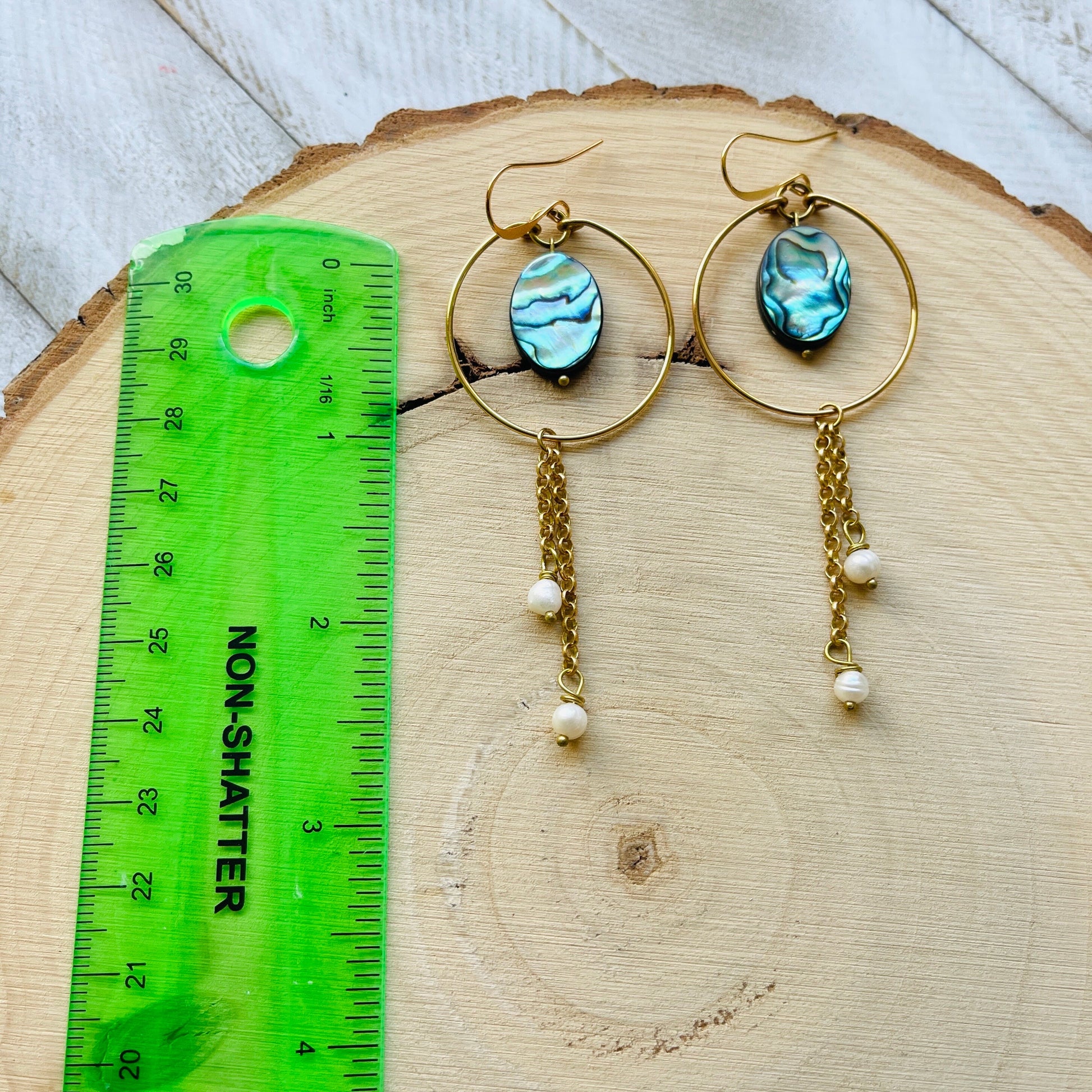 Abalone Earrings, Pearl Earrings, Boho Earrings, Witchy Earrings, Wanderlust Jewelry, Unique Gifts for Sister, Western Earrings Dangle