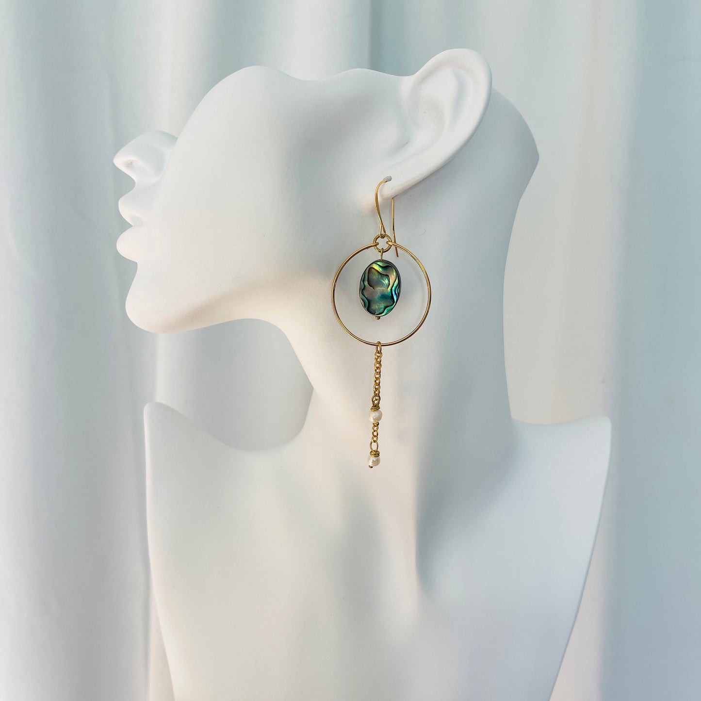 Abalone Earrings, Pearl Earrings, Boho Earrings, Witchy Earrings, Wanderlust Jewelry, Unique Gifts for Sister, Western Earrings Dangle