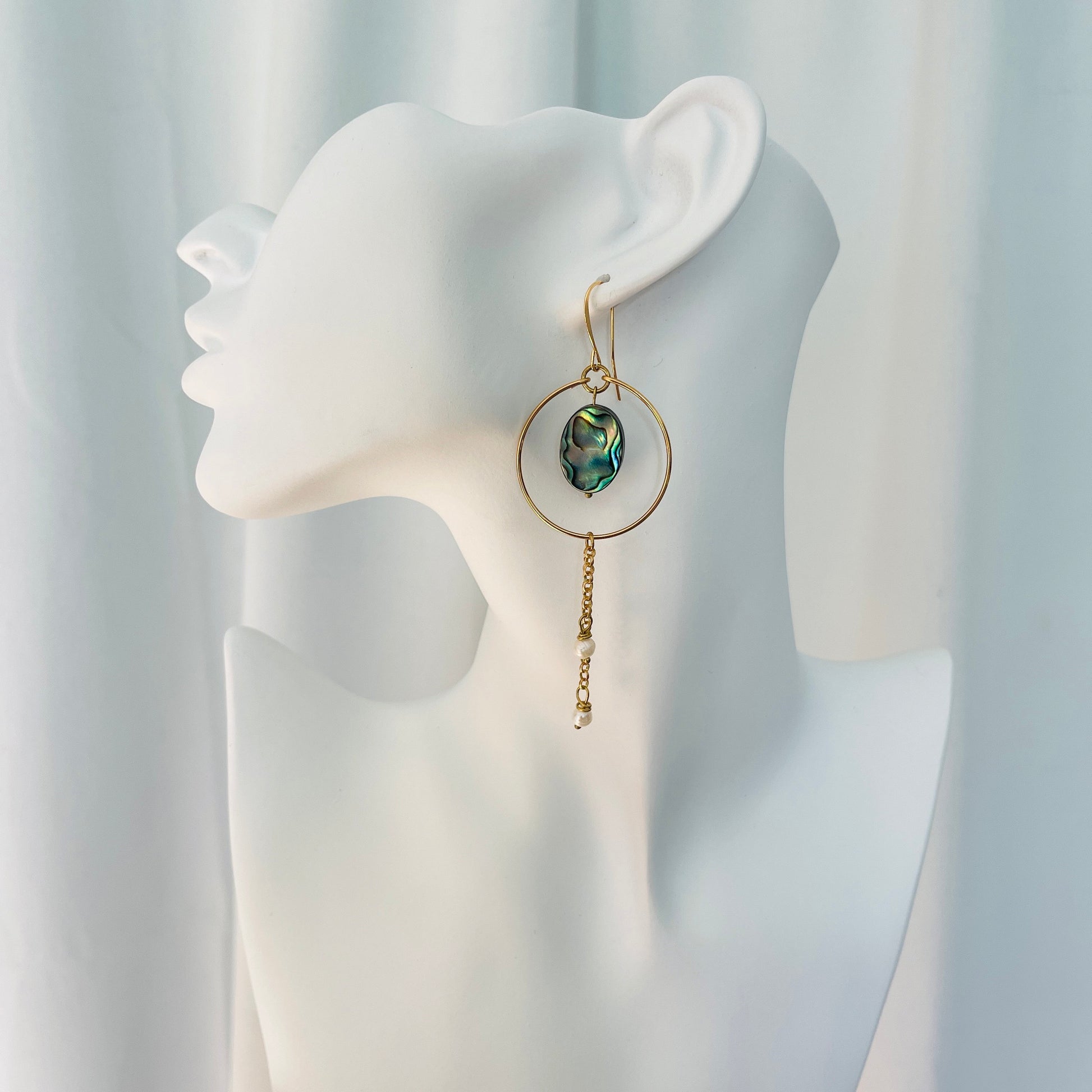 Abalone Earrings, Pearl Earrings, Boho Earrings, Witchy Earrings, Wanderlust Jewelry, Unique Gifts for Sister, Western Earrings Dangle
