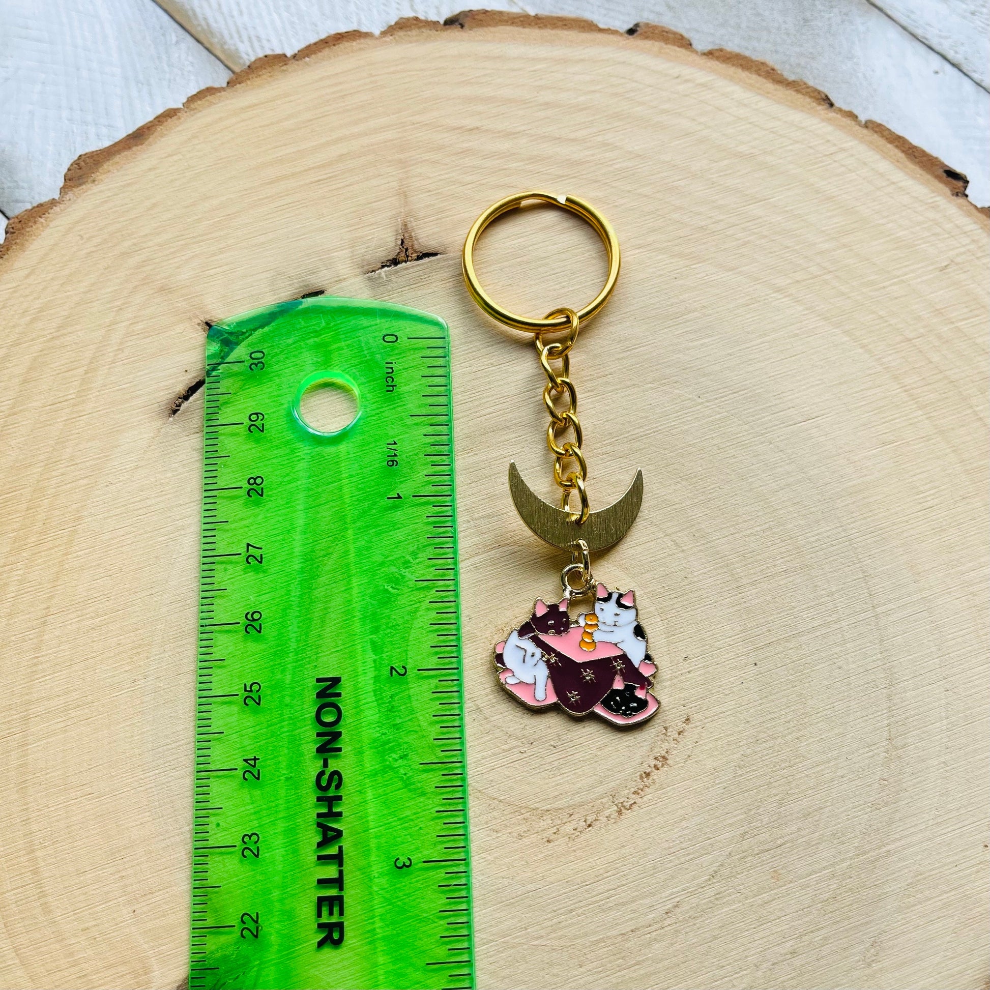 Cat Keychain, Witchy Keychain, Cat Gifts for Cat Lovers, Unique Gifts for Best Friend, Witchy Gifts, Kawaii Keychain, Backpack Accessories