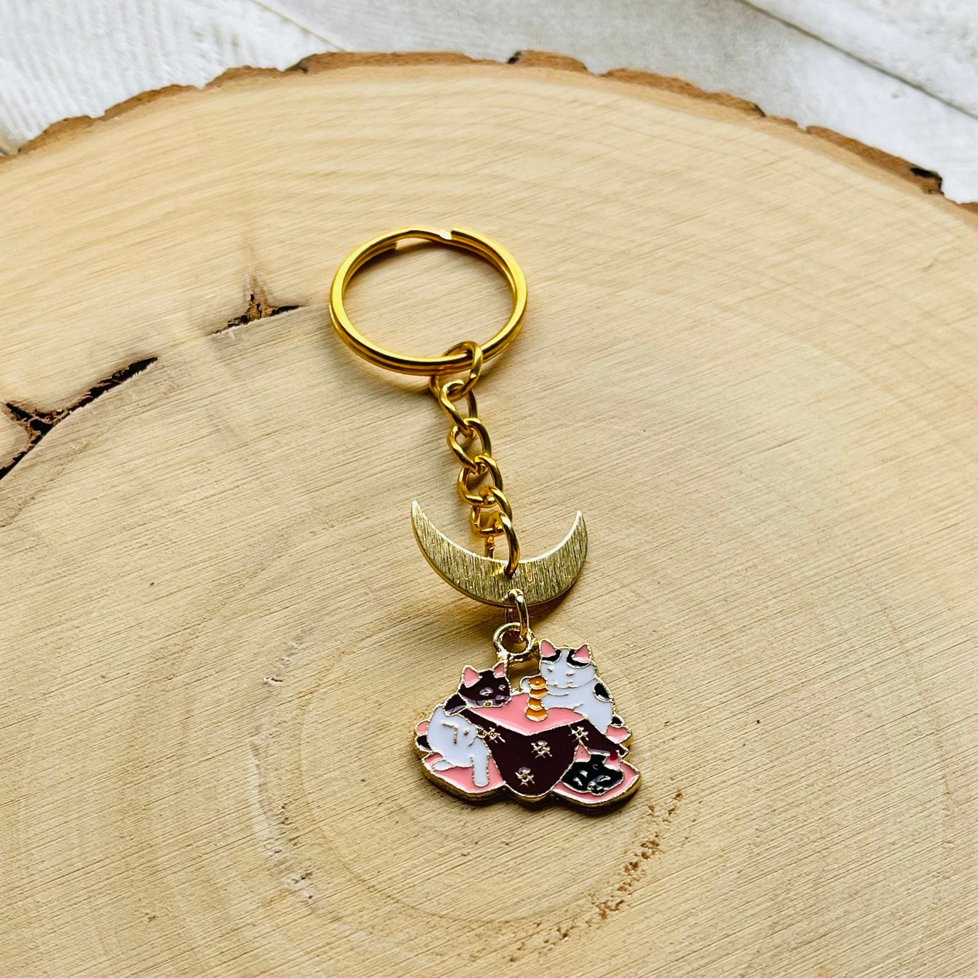 Cat Keychain, Witchy Keychain, Cat Gifts for Cat Lovers, Unique Gifts for Best Friend, Witchy Gifts, Kawaii Keychain, Backpack Accessories