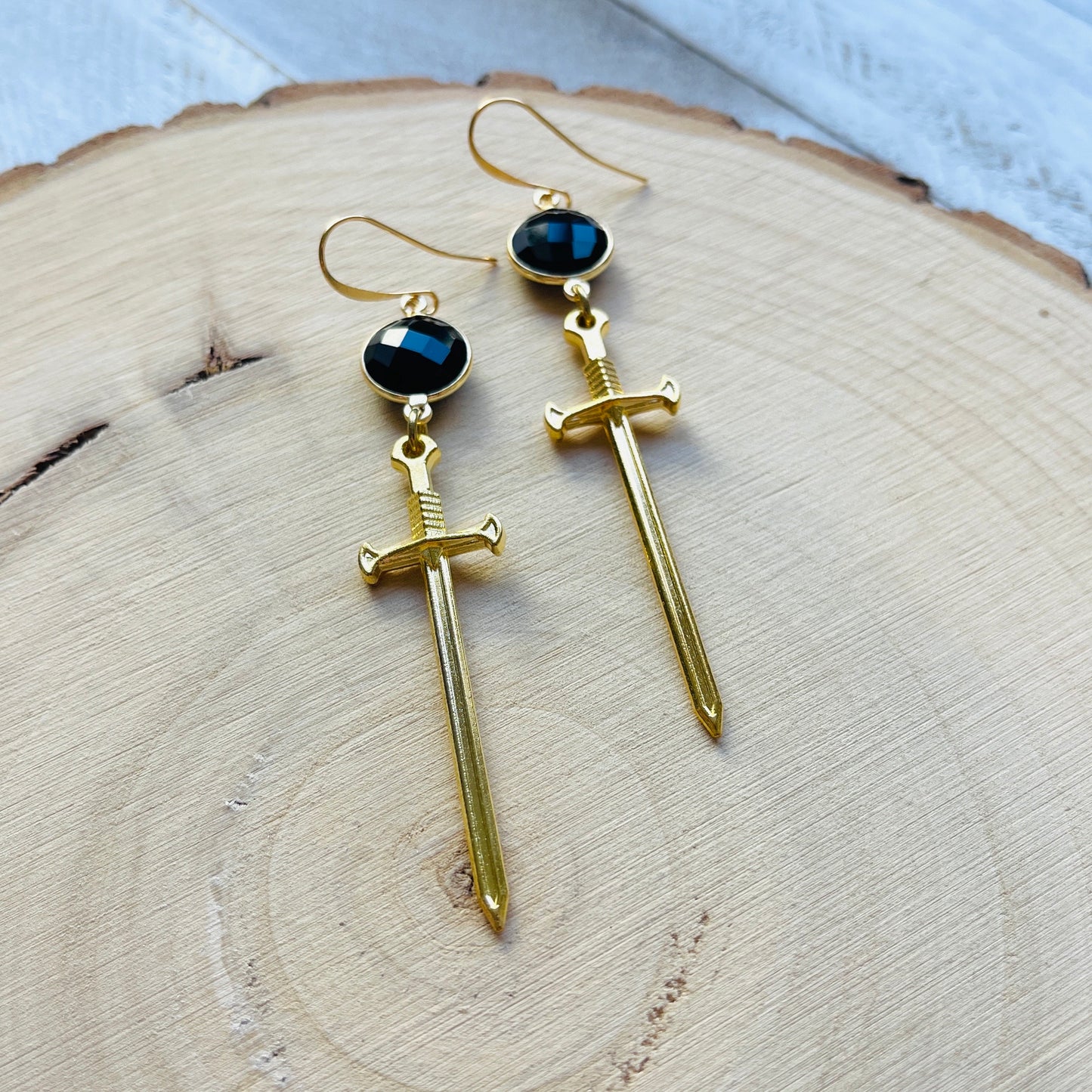 Dagger Earrings, Goth Earrings Dangle, Witchy Earrings, Punk Earrings, Witchy Gifts for Her, Sword Earrings, Unique Gifts for Women, Gold