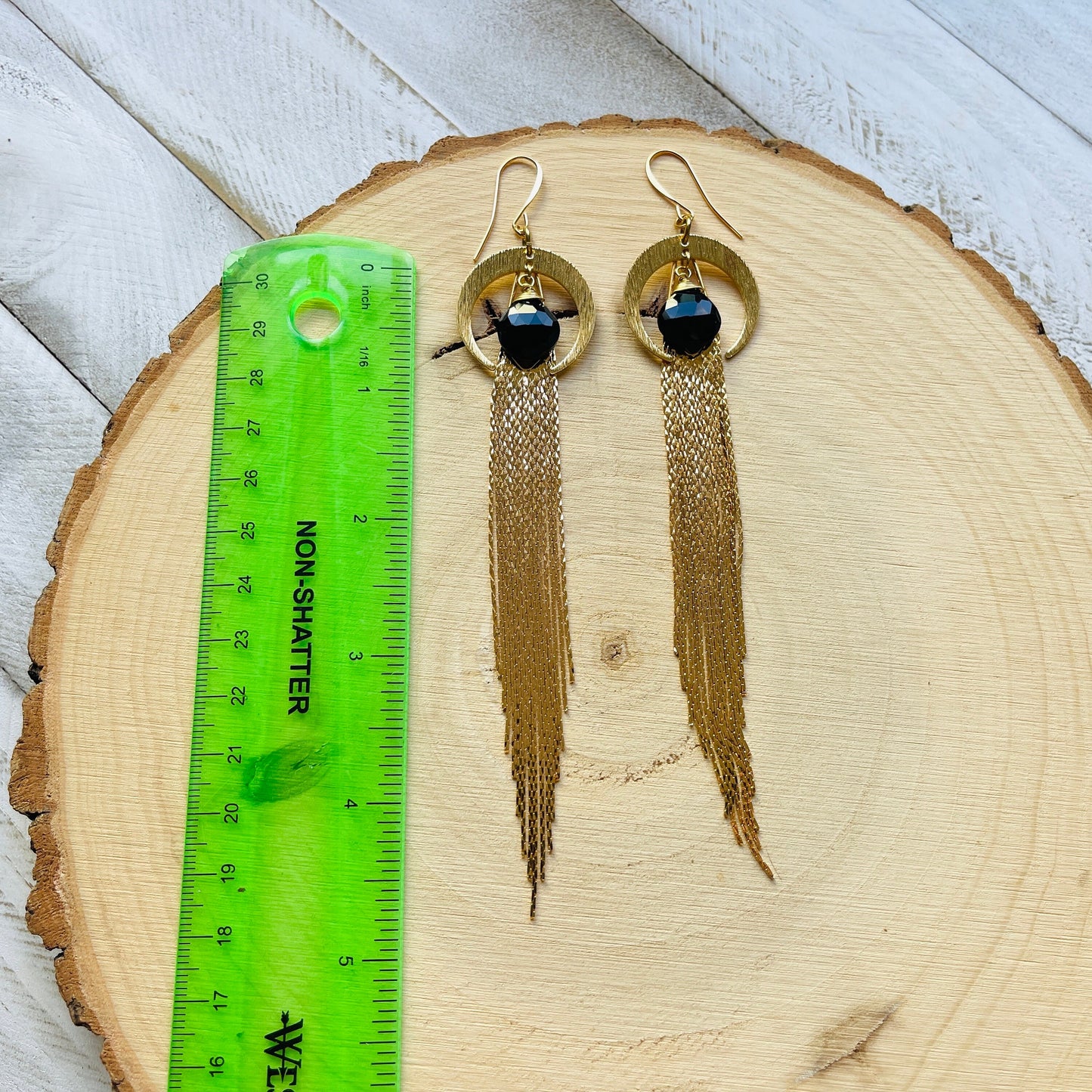 Onyx Earrings Dangle, Fringe Earrings, Witchy Earrings, Wanderlust Jewelry, Moon Jewelry, Statement Earrings Boho, Unique Gifts for Women