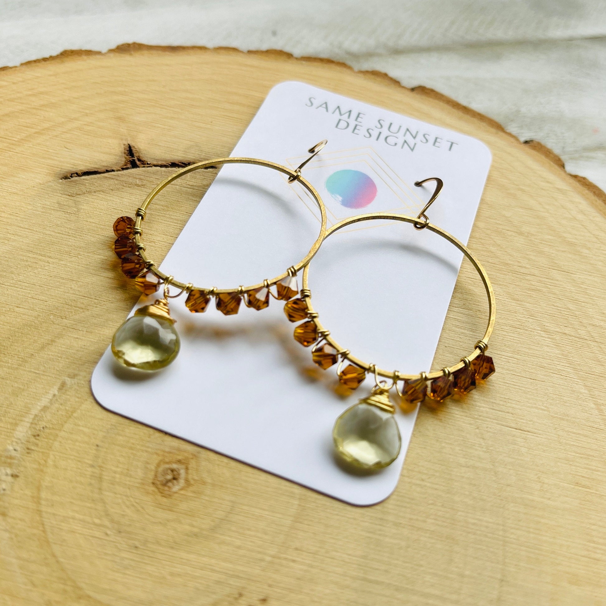 Amethyst Earrings, Hoop Earrings Gold, Metaphysical Gifts, Healing Crystal Earrings, Birthday Gift for Girlfriend, Galentines Day Gifts