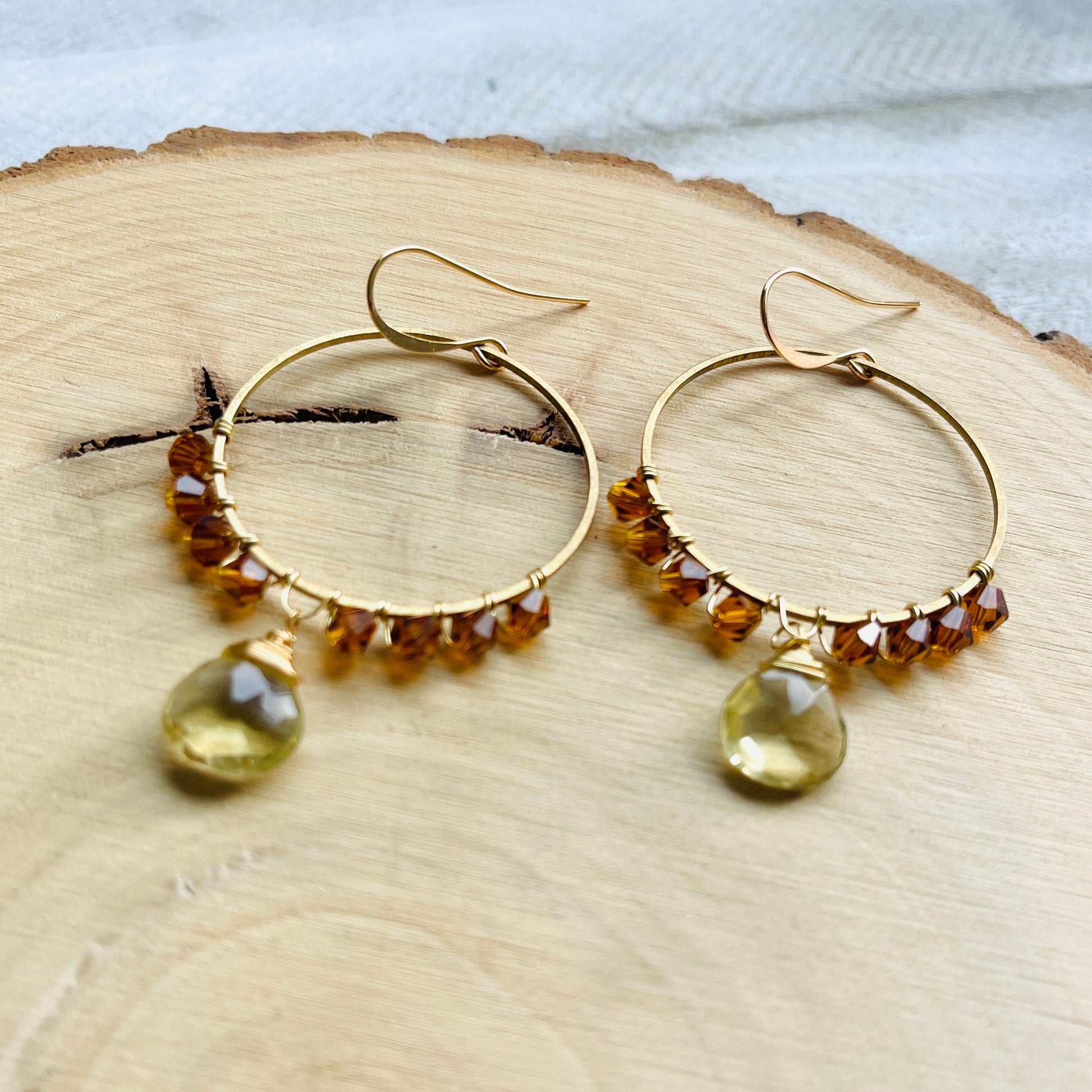 Amethyst Earrings, Hoop Earrings Gold, Metaphysical Gifts, Healing Crystal Earrings, Birthday Gift for Girlfriend, Galentines Day Gifts