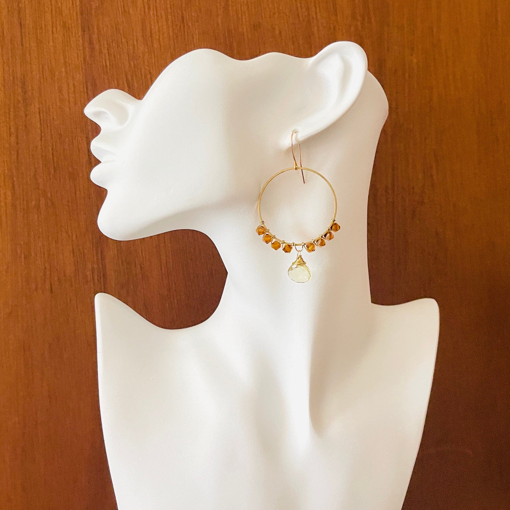 Amethyst Earrings, Hoop Earrings Gold, Metaphysical Gifts, Healing Crystal Earrings, Birthday Gift for Girlfriend, Galentines Day Gifts