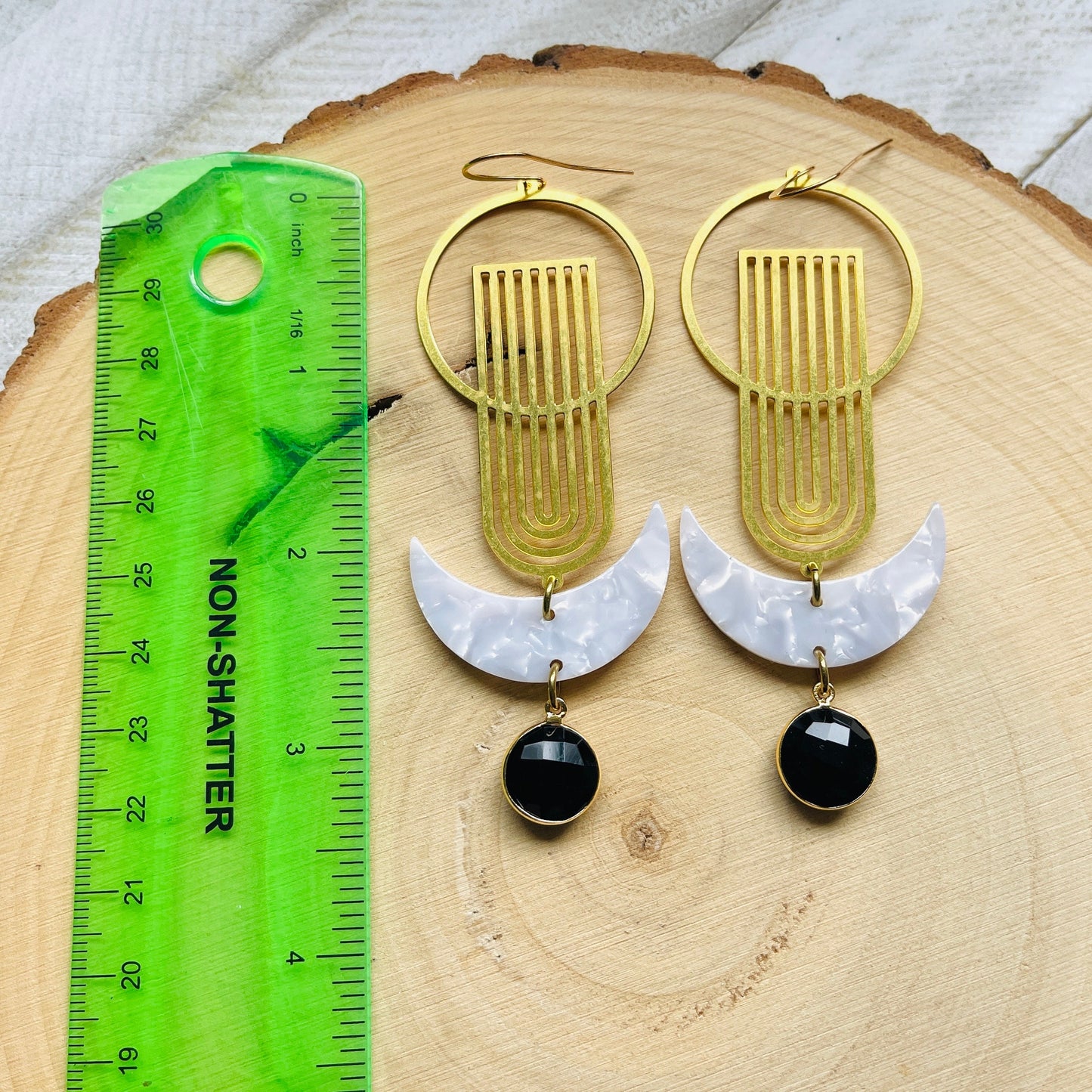 Chalcedony Earrings, Crescent Moon Earrings, Western Earrings Gold, Witchy Earrings, Boho Earrings for Bride, Birthday Gift for Girlfriend