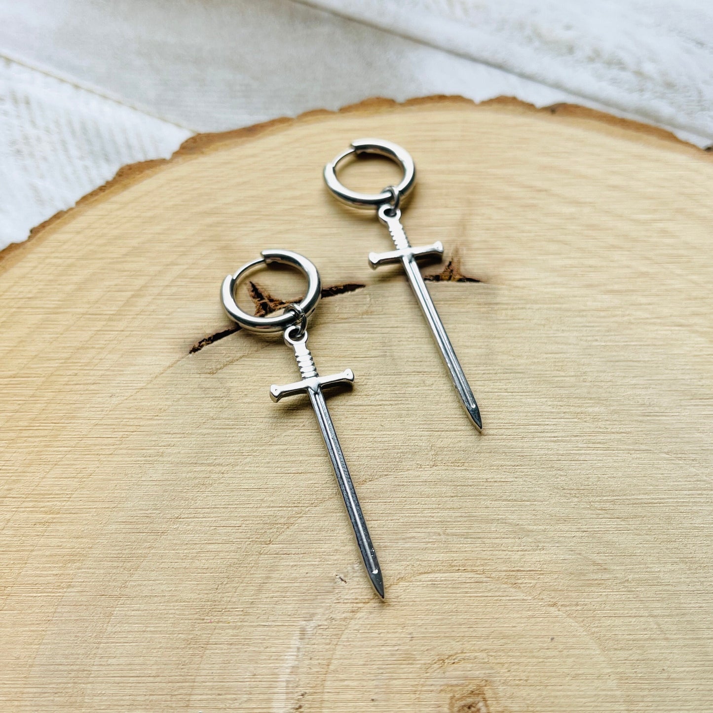 Dagger Earrings, Huggie Hoop Earrings, Goth Earrings, Punk Earrings, Witchy Earrings, Best Friend Birthday Gift, Trendy Jewelry 2024