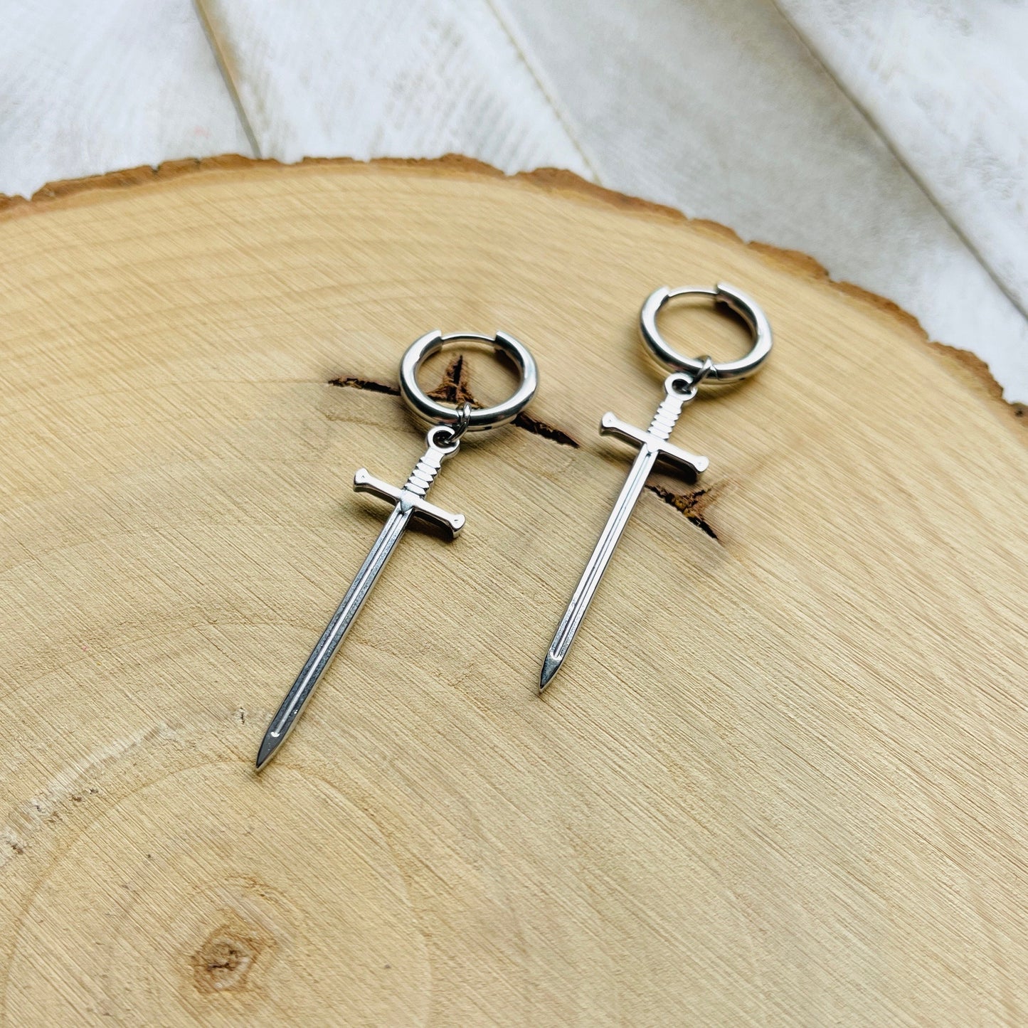 Dagger Earrings, Huggie Hoop Earrings, Goth Earrings, Punk Earrings, Witchy Earrings, Best Friend Birthday Gift, Trendy Jewelry 2024
