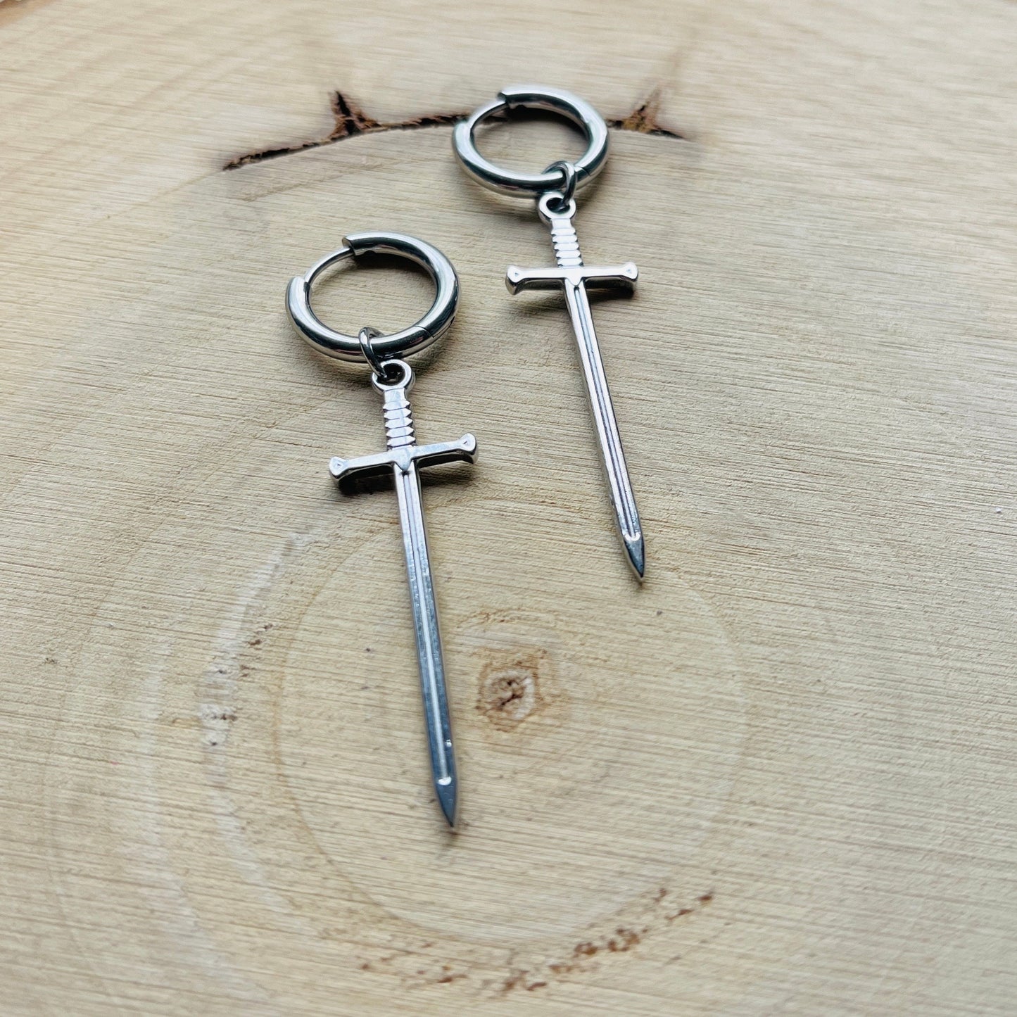 Dagger Earrings, Huggie Hoop Earrings, Goth Earrings, Punk Earrings, Witchy Earrings, Best Friend Birthday Gift, Trendy Jewelry 2024