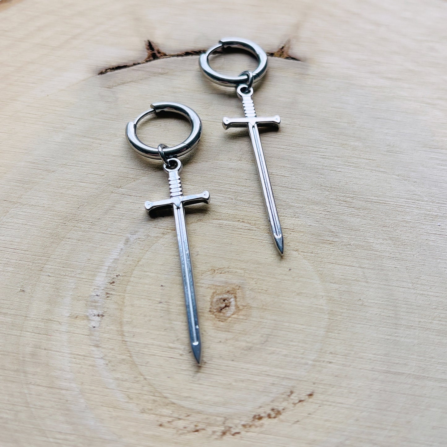 Dagger Earrings, Huggie Hoop Earrings, Goth Earrings, Punk Earrings, Witchy Earrings, Best Friend Birthday Gift, Trendy Jewelry 2024