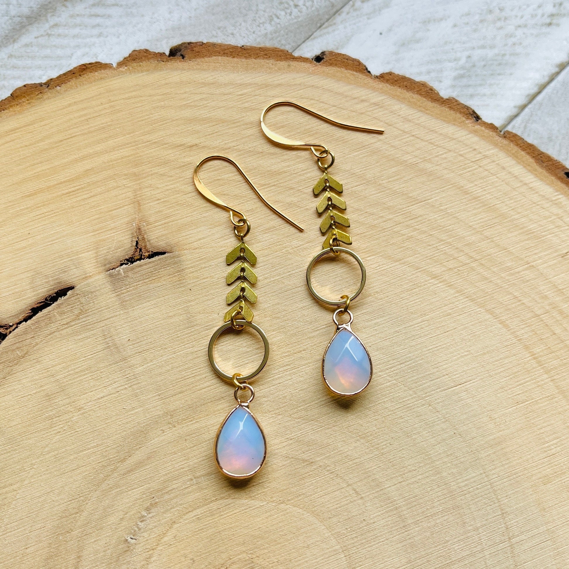 Opalite Earrings, Western Earrings, Galentines Day Jewelry, Witchy Jewelry, Trendy Jewelry, Sweet 16 Gift for Daughter, Goth Birthday Gift