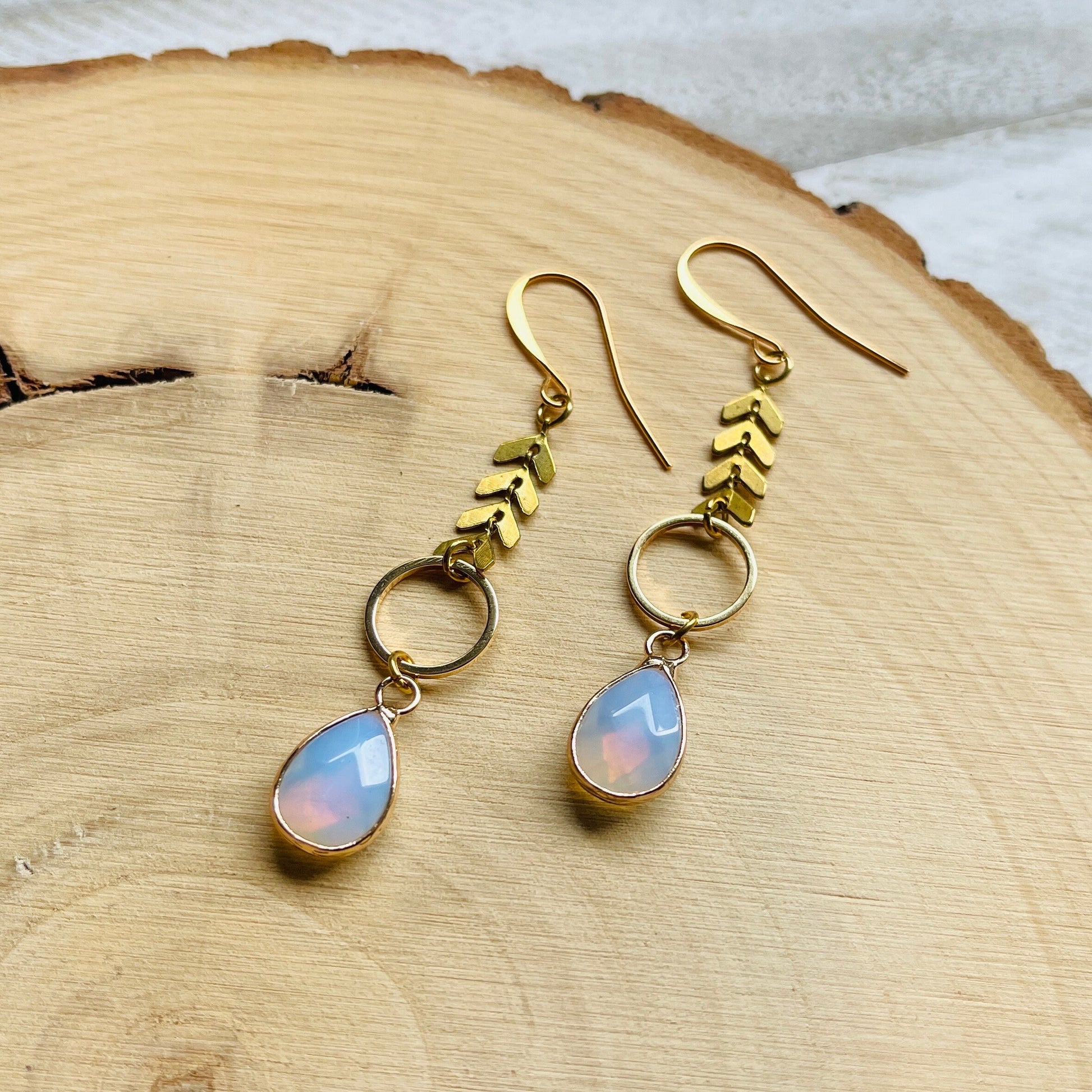 Opalite Earrings, Western Earrings, Galentines Day Jewelry, Witchy Jewelry, Trendy Jewelry, Sweet 16 Gift for Daughter, Goth Birthday Gift