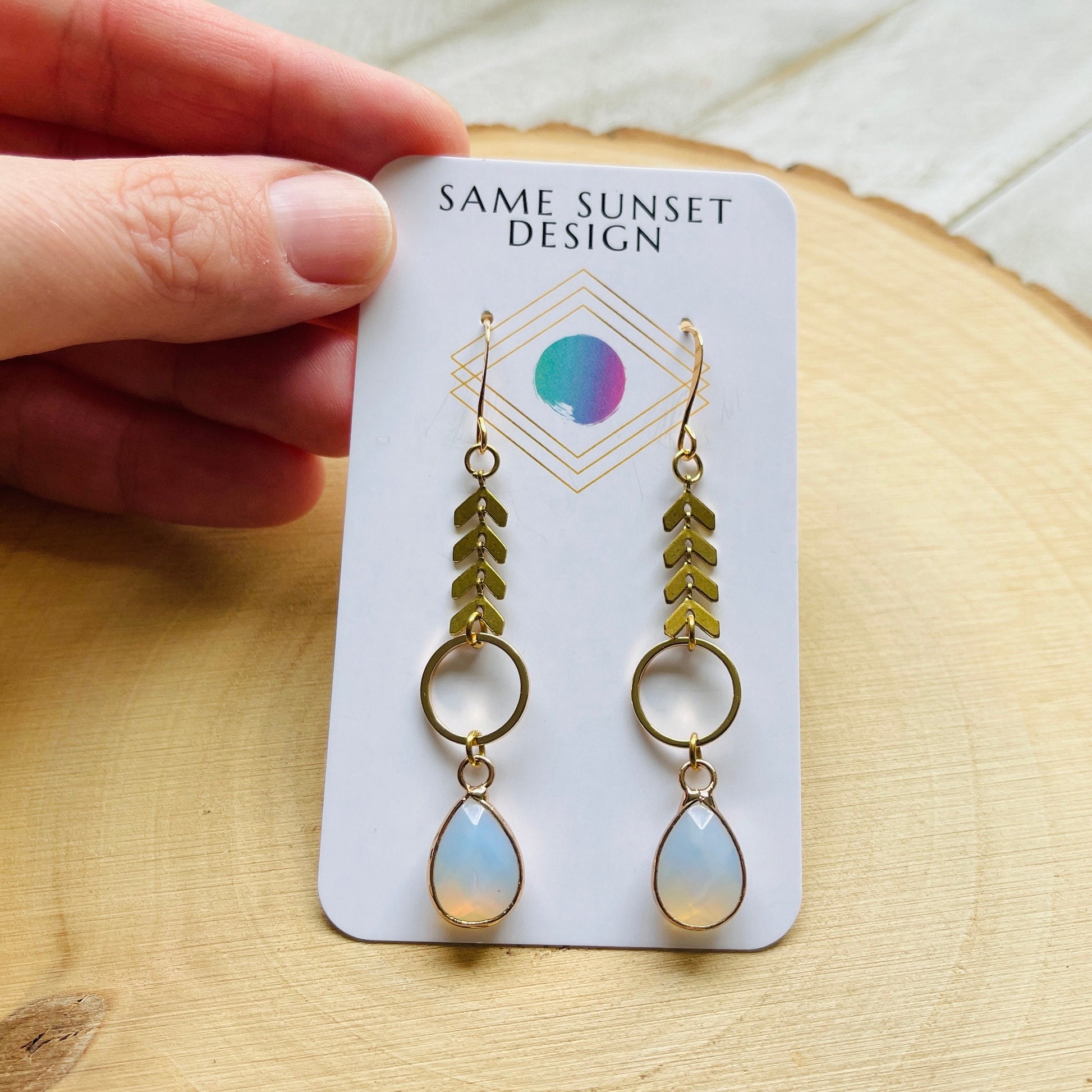 Opalite Earrings, Western Earrings, Galentines Day Jewelry, Witchy Jewelry, Trendy Jewelry, Sweet 16 Gift for Daughter, Goth Birthday Gift