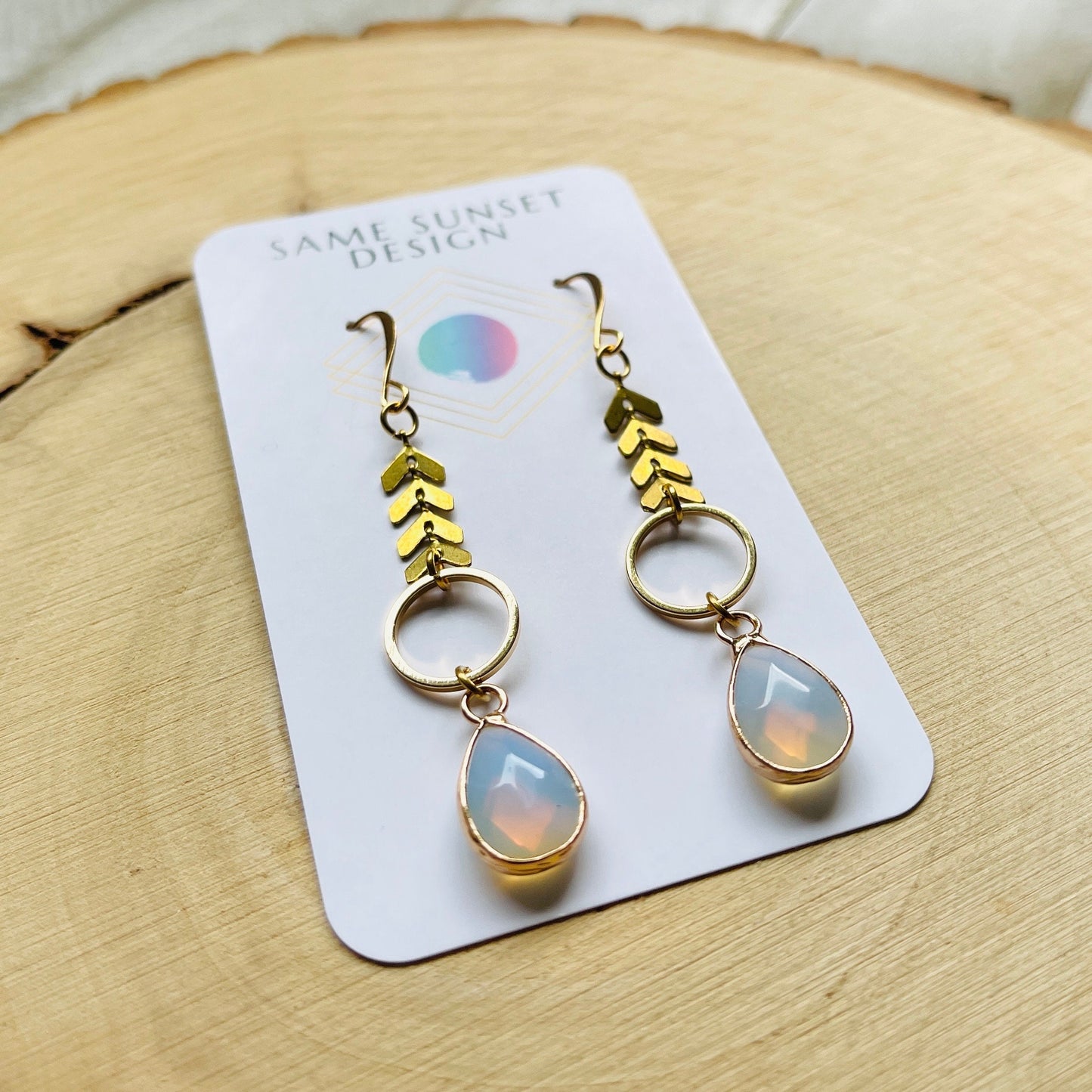 Opalite Earrings, Western Earrings, Galentines Day Jewelry, Witchy Jewelry, Trendy Jewelry, Sweet 16 Gift for Daughter, Goth Birthday Gift