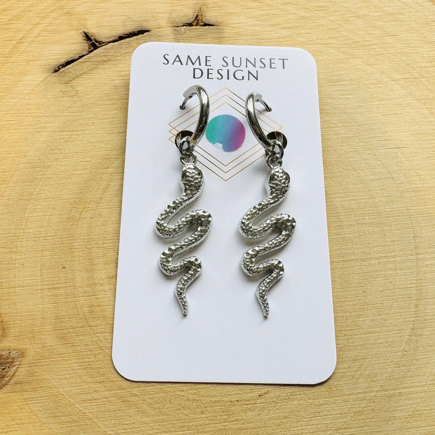 Snake Earrings, Huggie Hoop Earrings, Goth Earrings, Punk Earrings, Witchy Earrings, Best Friend Birthday Gift, Trendy Jewelry 2024
