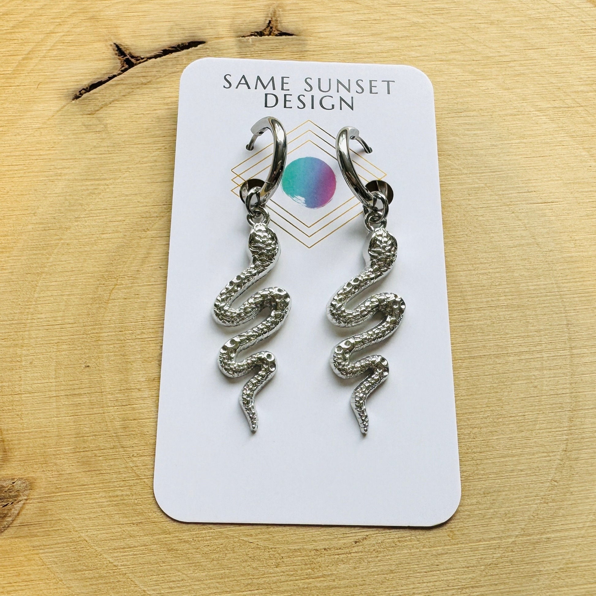 Snake Earrings, Huggie Hoop Earrings, Goth Earrings, Punk Earrings, Witchy Earrings, Best Friend Birthday Gift, Trendy Jewelry 2024