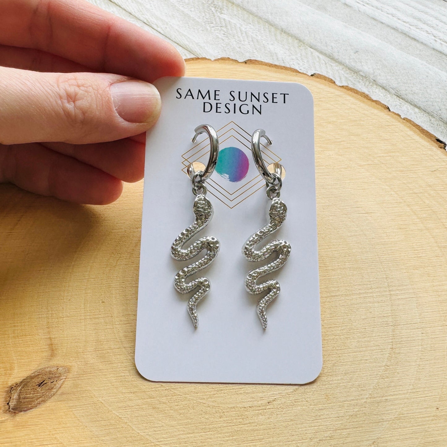 Snake Earrings, Huggie Hoop Earrings, Goth Earrings, Punk Earrings, Witchy Earrings, Best Friend Birthday Gift, Trendy Jewelry 2024