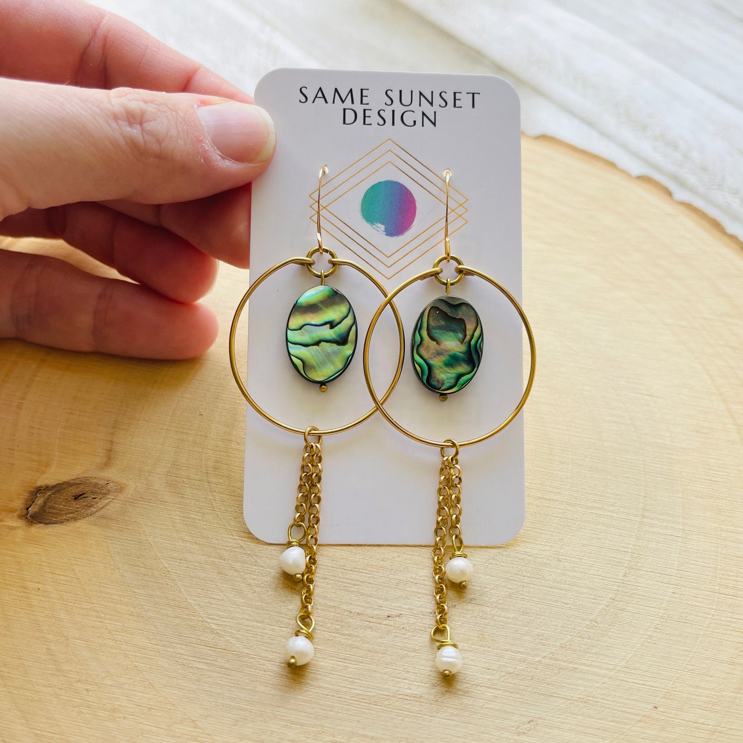 Abalone Earrings, Pearl Earrings, Boho Earrings, Witchy Earrings, Wanderlust Jewelry, Unique Gifts for Sister, Western Earrings Dangle