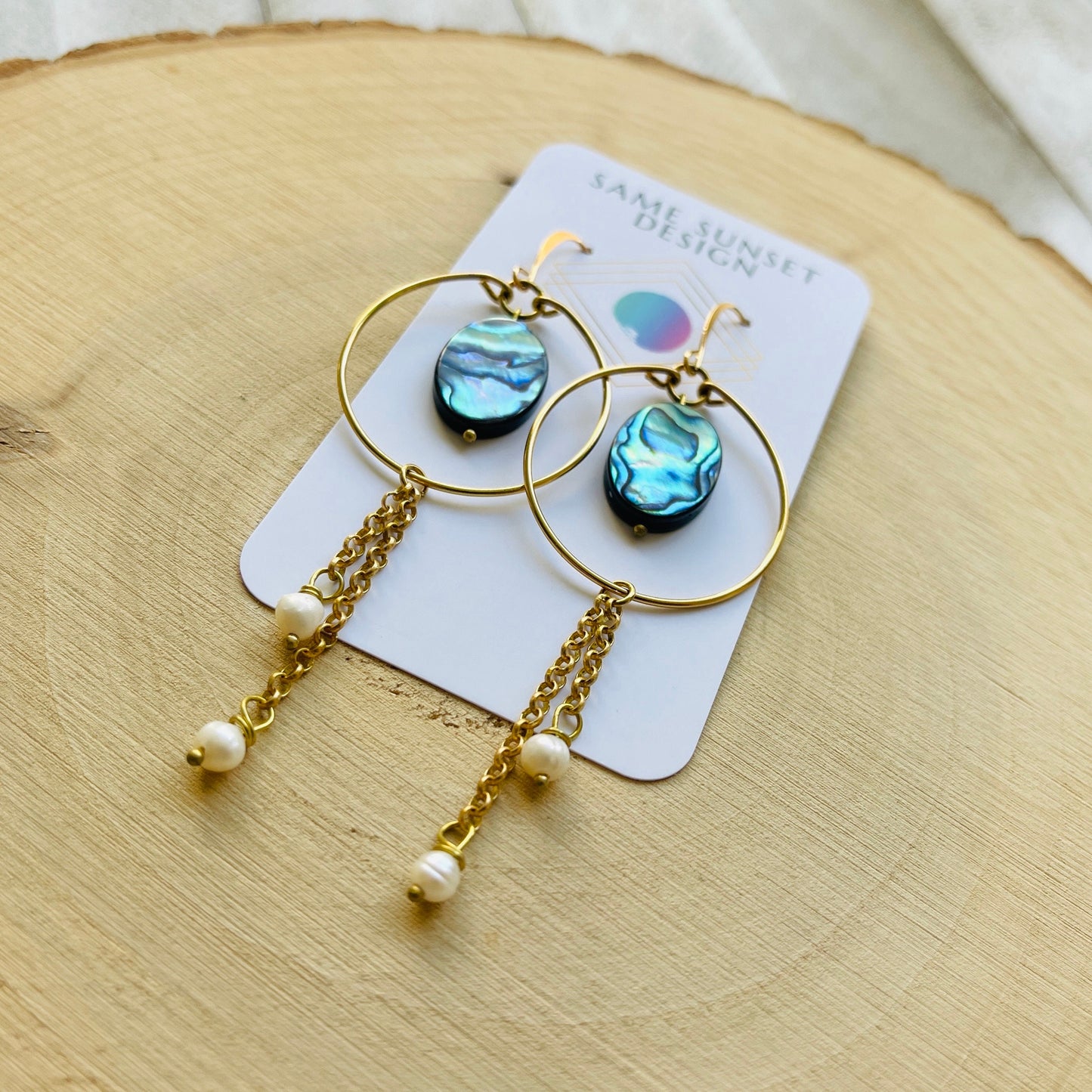 Abalone Earrings, Pearl Earrings, Boho Earrings, Witchy Earrings, Wanderlust Jewelry, Unique Gifts for Sister, Western Earrings Dangle