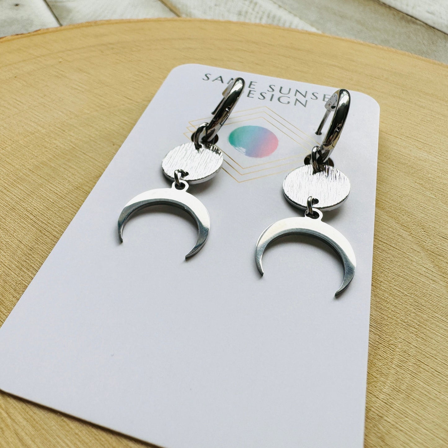 Moon Earrings, Huggie Hoop Earrings, Goth Earrings, Punk Earrings, Witchy Earrings, Best Friend Birthday Gift, Cool Valentines Gift for Her