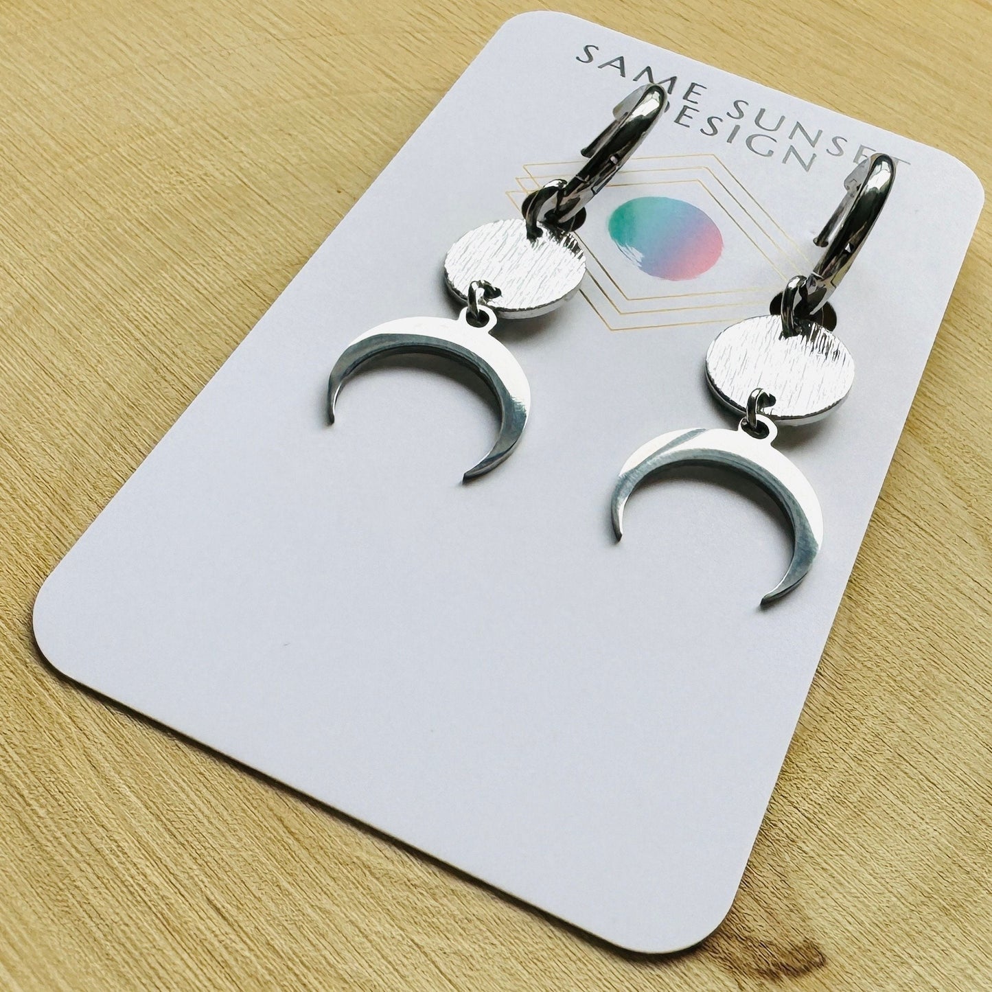 Moon Earrings, Huggie Hoop Earrings, Goth Earrings, Punk Earrings, Witchy Earrings, Best Friend Birthday Gift, Cool Valentines Gift for Her