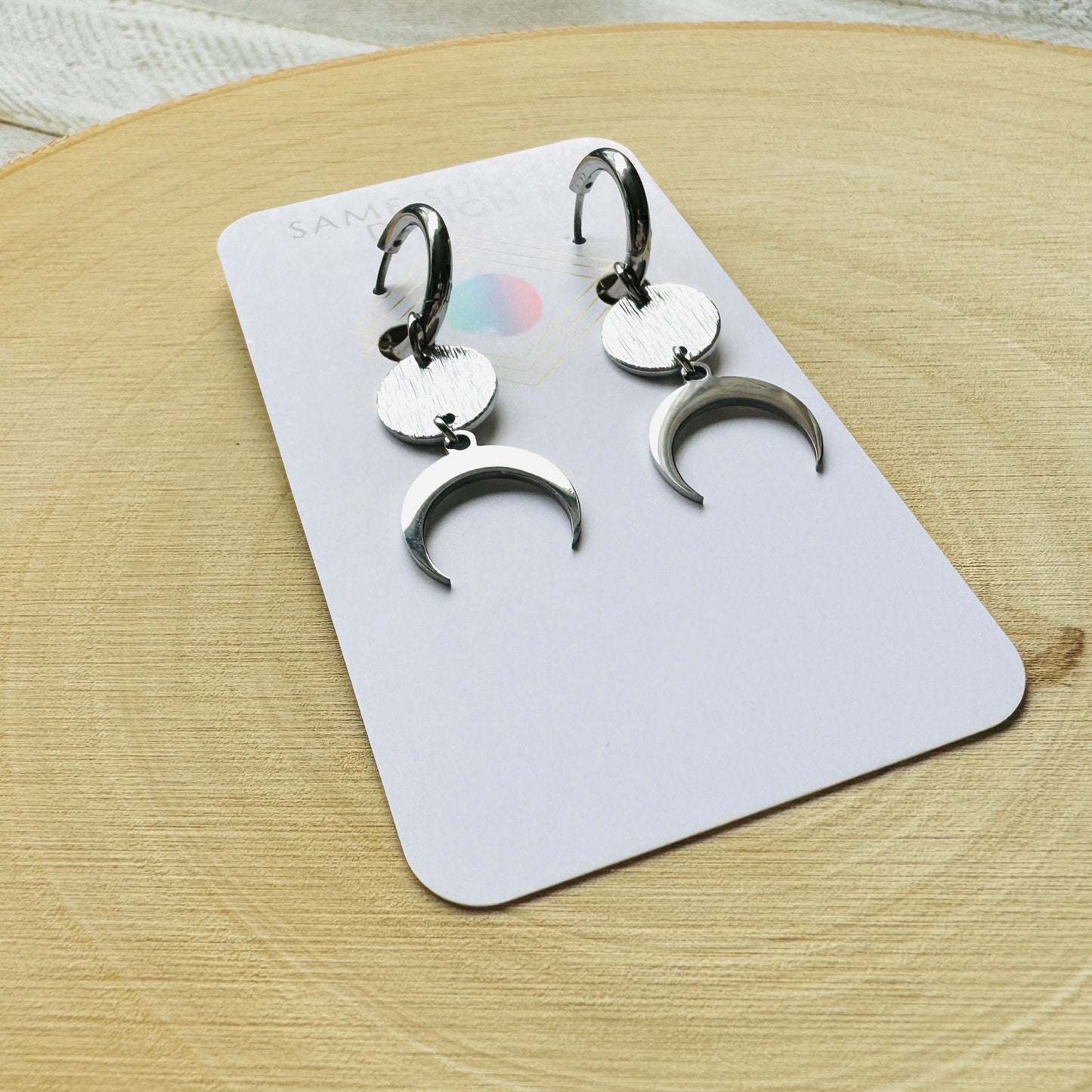 Moon Earrings, Huggie Hoop Earrings, Goth Earrings, Punk Earrings, Witchy Earrings, Best Friend Birthday Gift, Cool Valentines Gift for Her