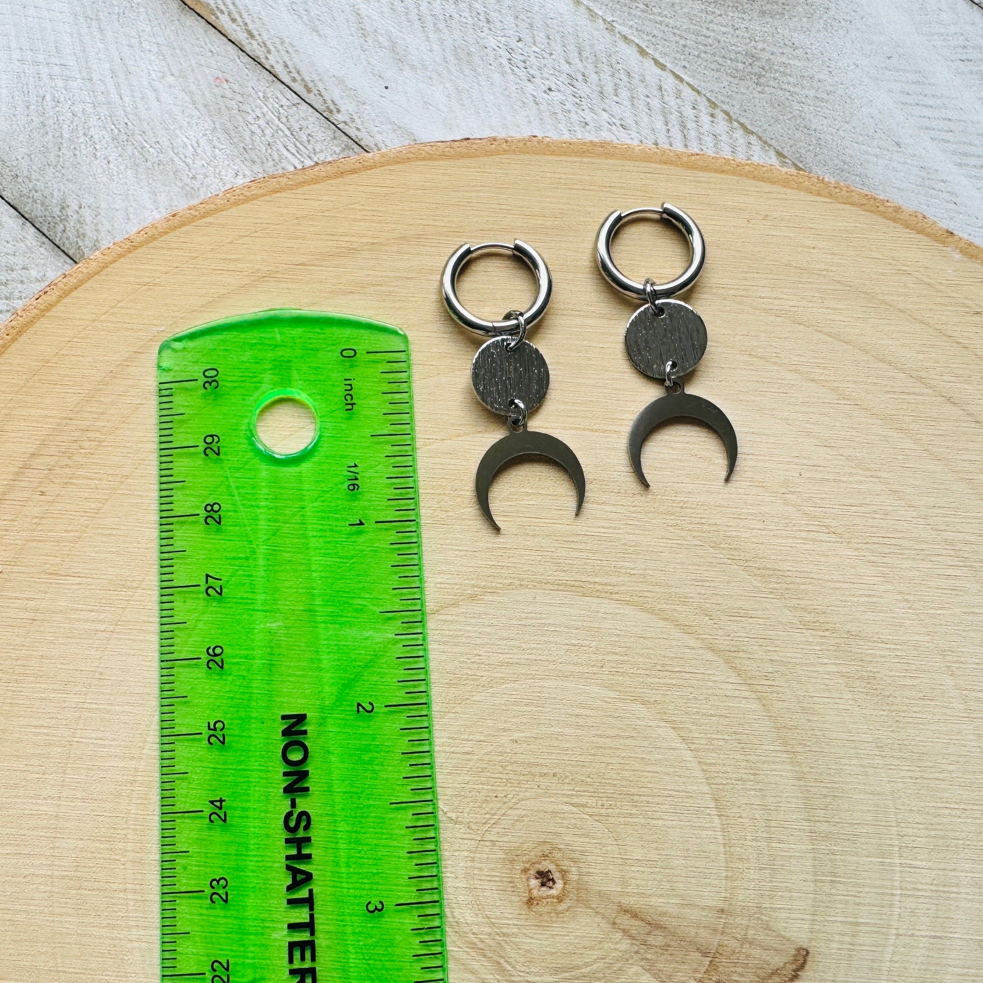 Moon Earrings, Huggie Hoop Earrings, Goth Earrings, Punk Earrings, Witchy Earrings, Best Friend Birthday Gift, Cool Valentines Gift for Her