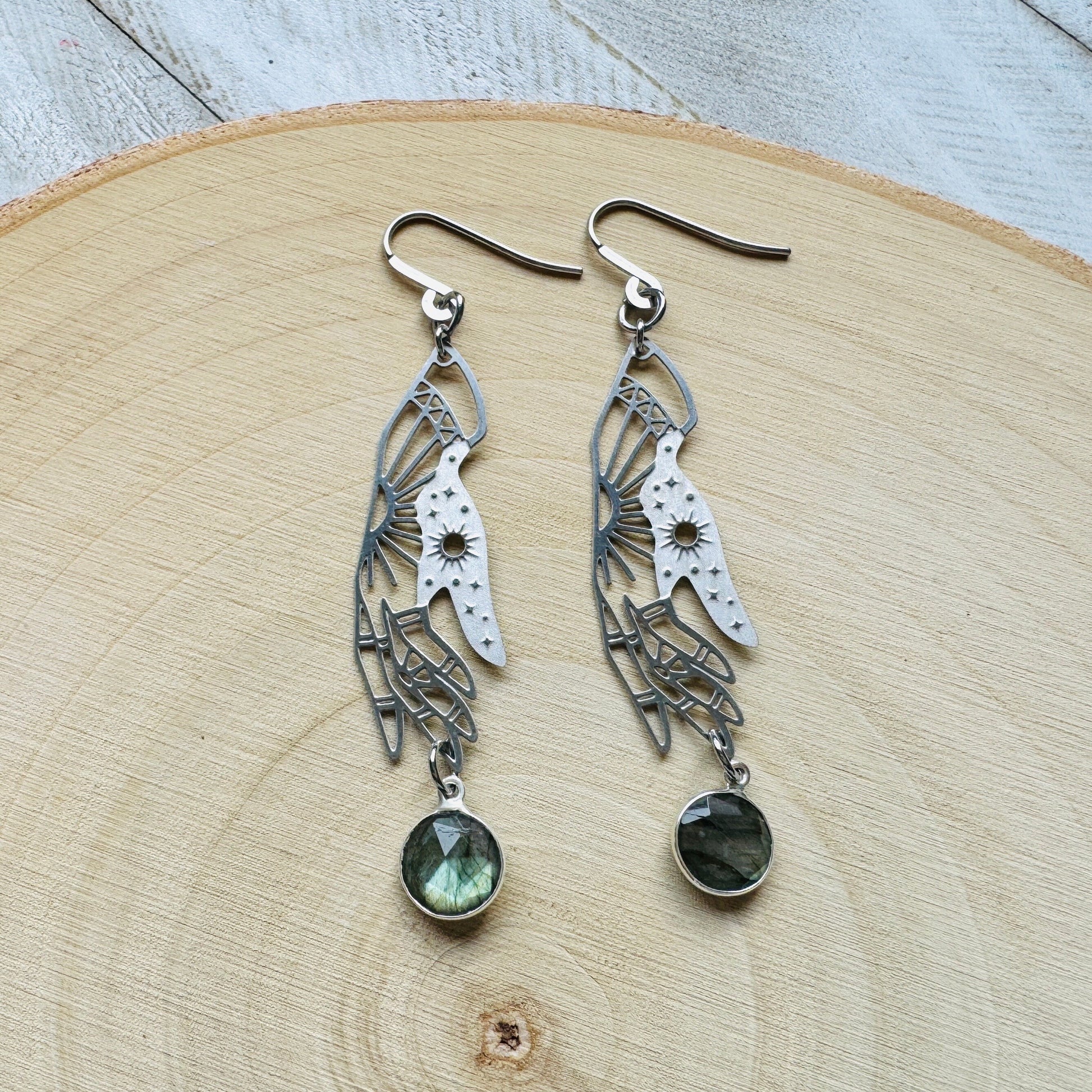 Hand Earrings, Celestial Earrings Silver, Labradorite Earrings, Wedding Jewelry for Brides, Teen Girl Jewelry, Goth Birthday Gift, Witchy