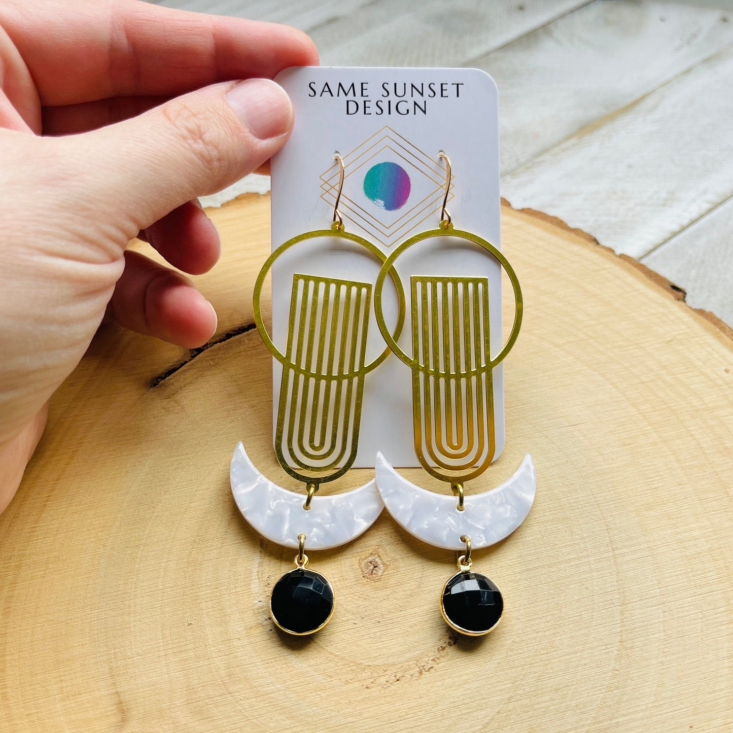 Chalcedony Earrings, Crescent Moon Earrings, Western Earrings Gold, Witchy Earrings, Boho Earrings for Bride, Birthday Gift for Girlfriend