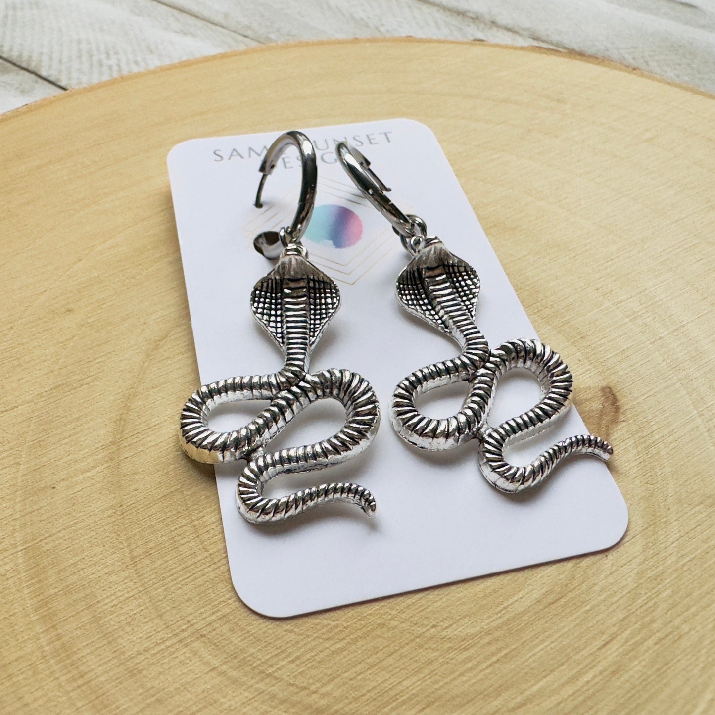 Snake Earrings, Huggie Hoop Earrings, Goth Earrings, Punk Earrings, Witchy Earrings, Best Friend Birthday Gift, Teen Girl Jewelry, Silver