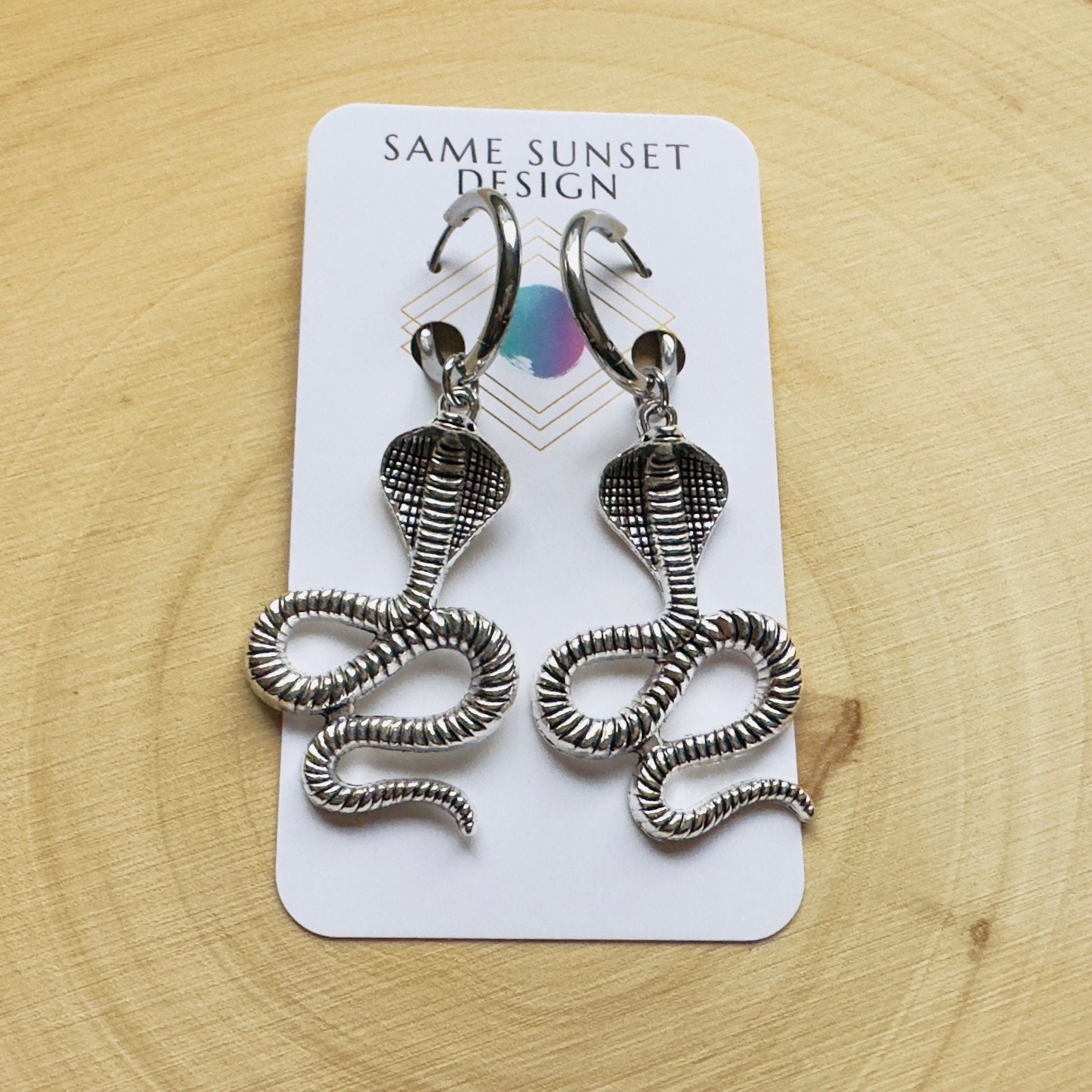 Snake Earrings, Huggie Hoop Earrings, Goth Earrings, Punk Earrings, Witchy Earrings, Best Friend Birthday Gift, Teen Girl Jewelry, Silver