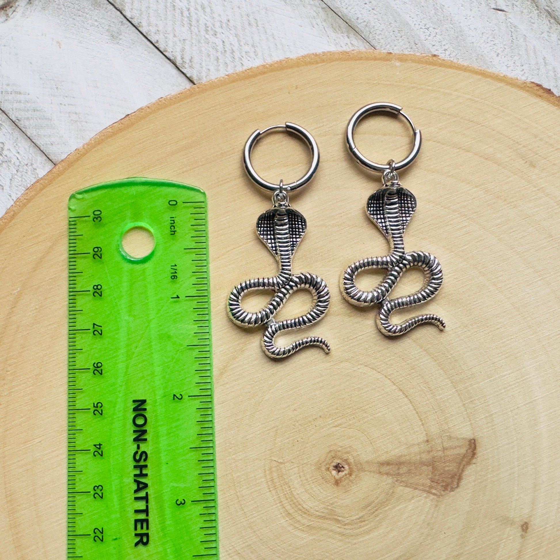 Snake Earrings, Huggie Hoop Earrings, Goth Earrings, Punk Earrings, Witchy Earrings, Best Friend Birthday Gift, Teen Girl Jewelry, Silver