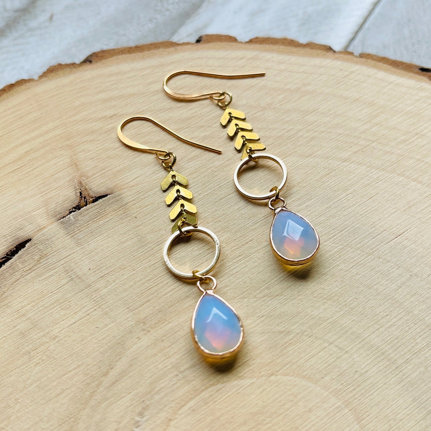 Opalite Earrings, Western Earrings, Galentines Day Jewelry, Witchy Jewelry, Trendy Jewelry, Sweet 16 Gift for Daughter, Goth Birthday Gift