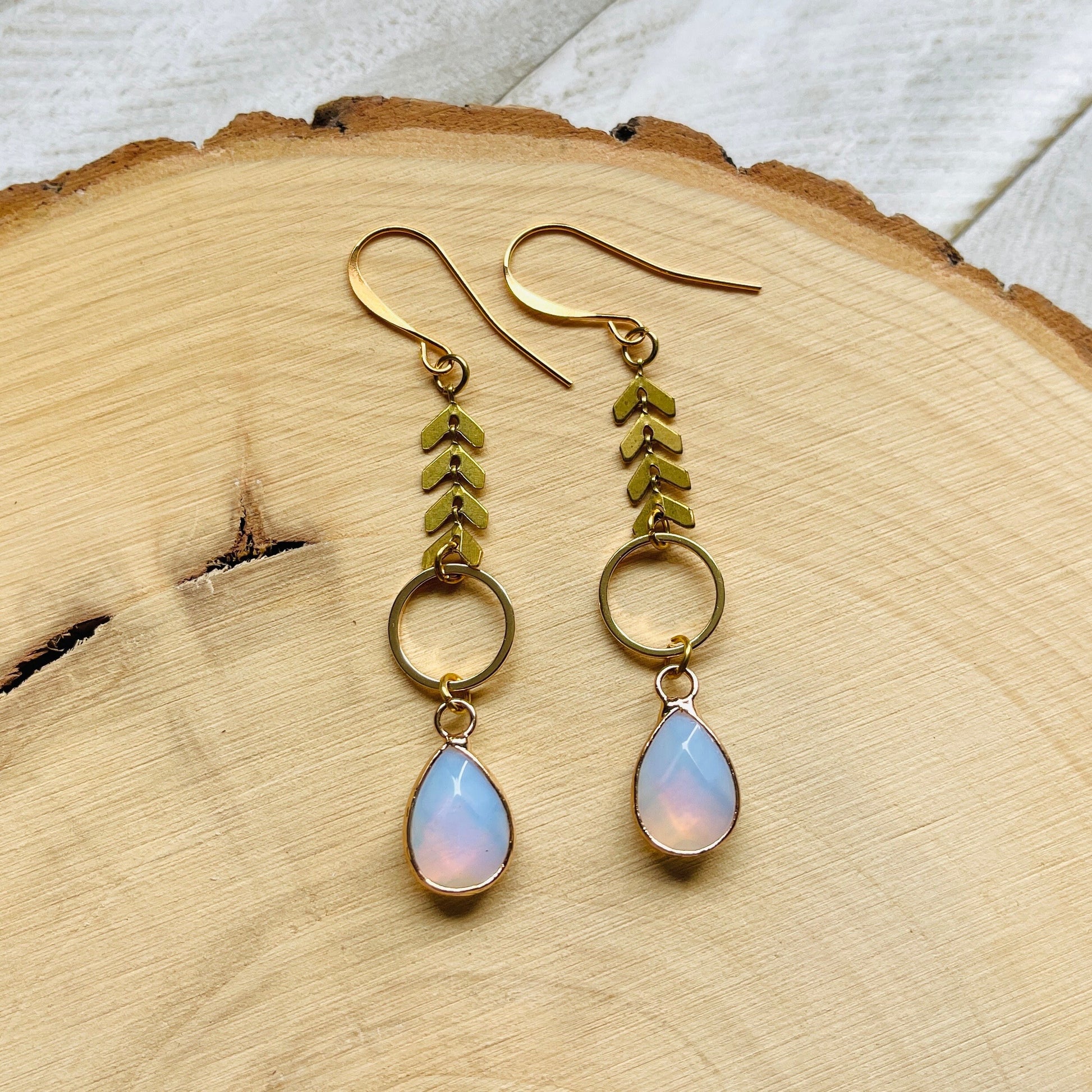 Opalite Earrings, Western Earrings, Galentines Day Jewelry, Witchy Jewelry, Trendy Jewelry, Sweet 16 Gift for Daughter, Goth Birthday Gift