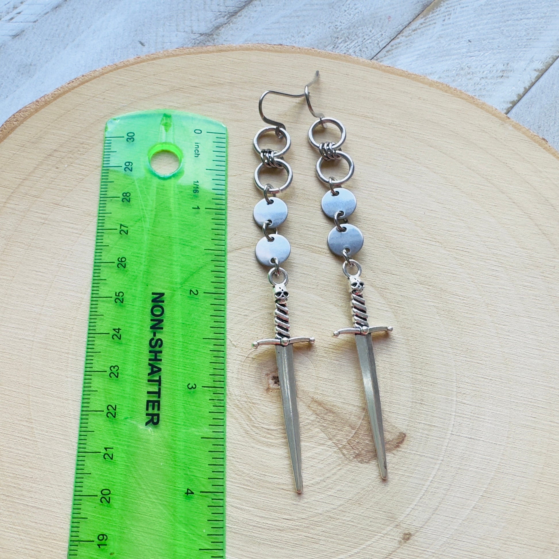 Sword Earrings, Goth Earrings Dangle, Punk Earrings, Witchy Earrings, Metalhead Gifts, Best Friend Birthday Gift, Teen Girl Jewelry, Silver