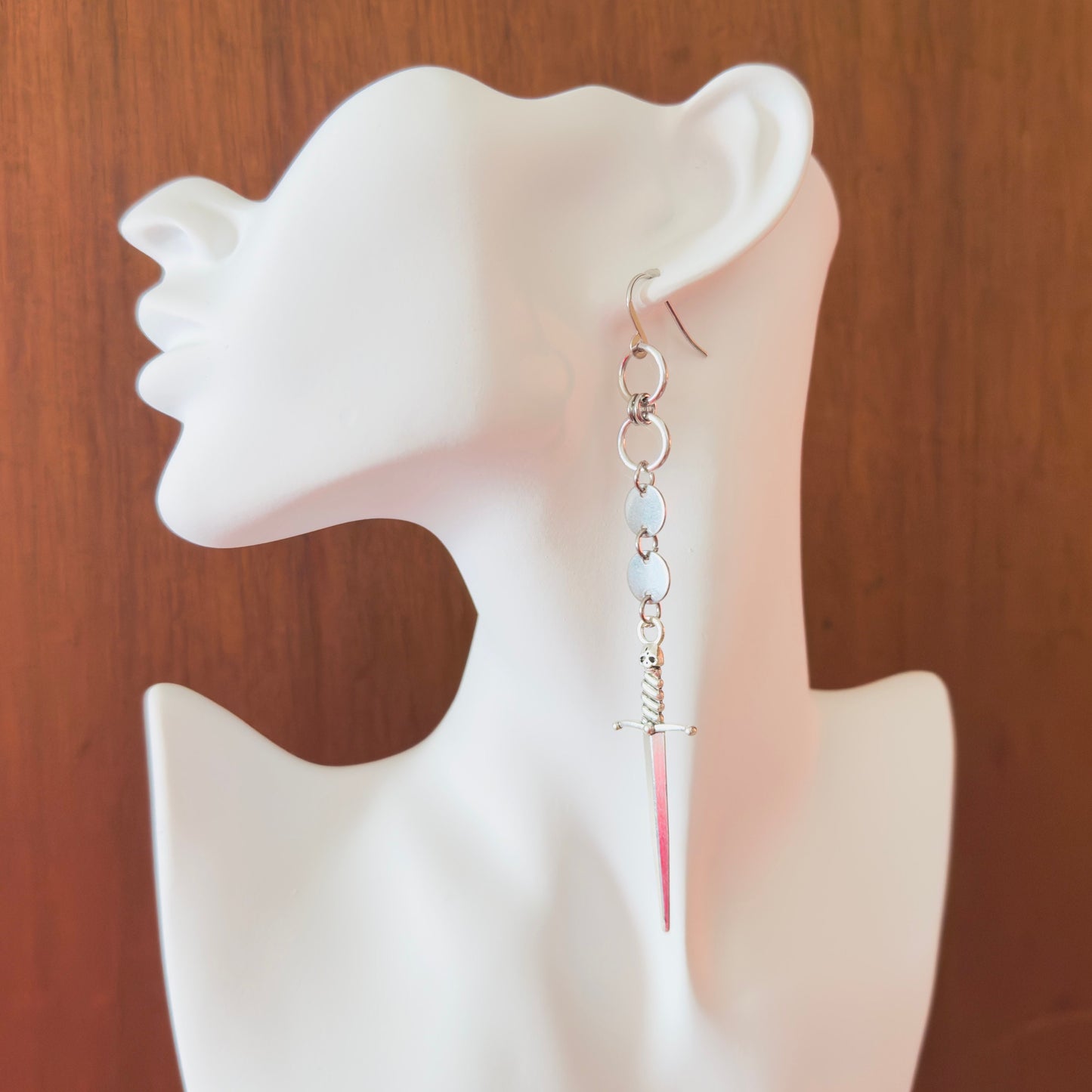 Sword Earrings, Goth Earrings Dangle, Punk Earrings, Witchy Earrings, Metalhead Gifts, Best Friend Birthday Gift, Teen Girl Jewelry, Silver