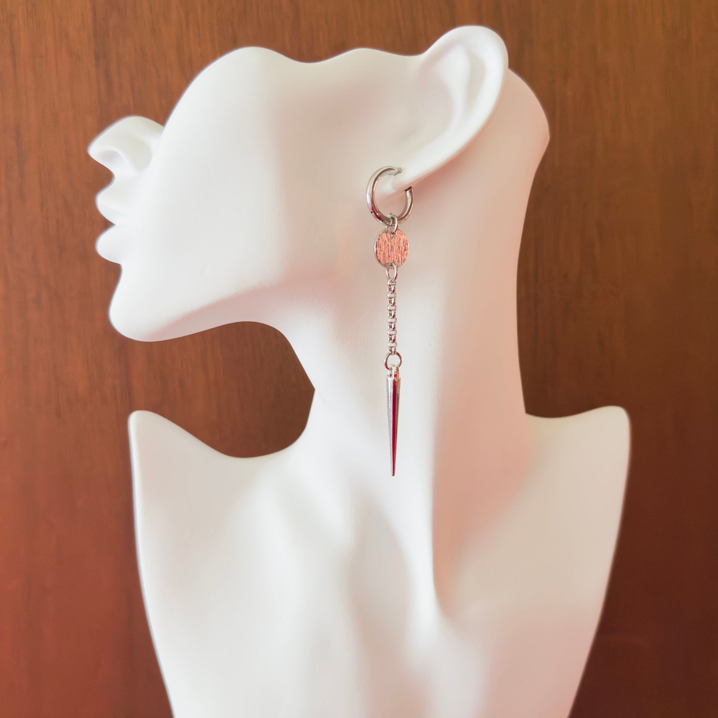 Spike Earrings, Hoop Earrings Silver, Goth Earrings Dangle, Punk Earrings, Best Friend Birthday Gift, Sweet 16 Gift, Best Gift for Mom