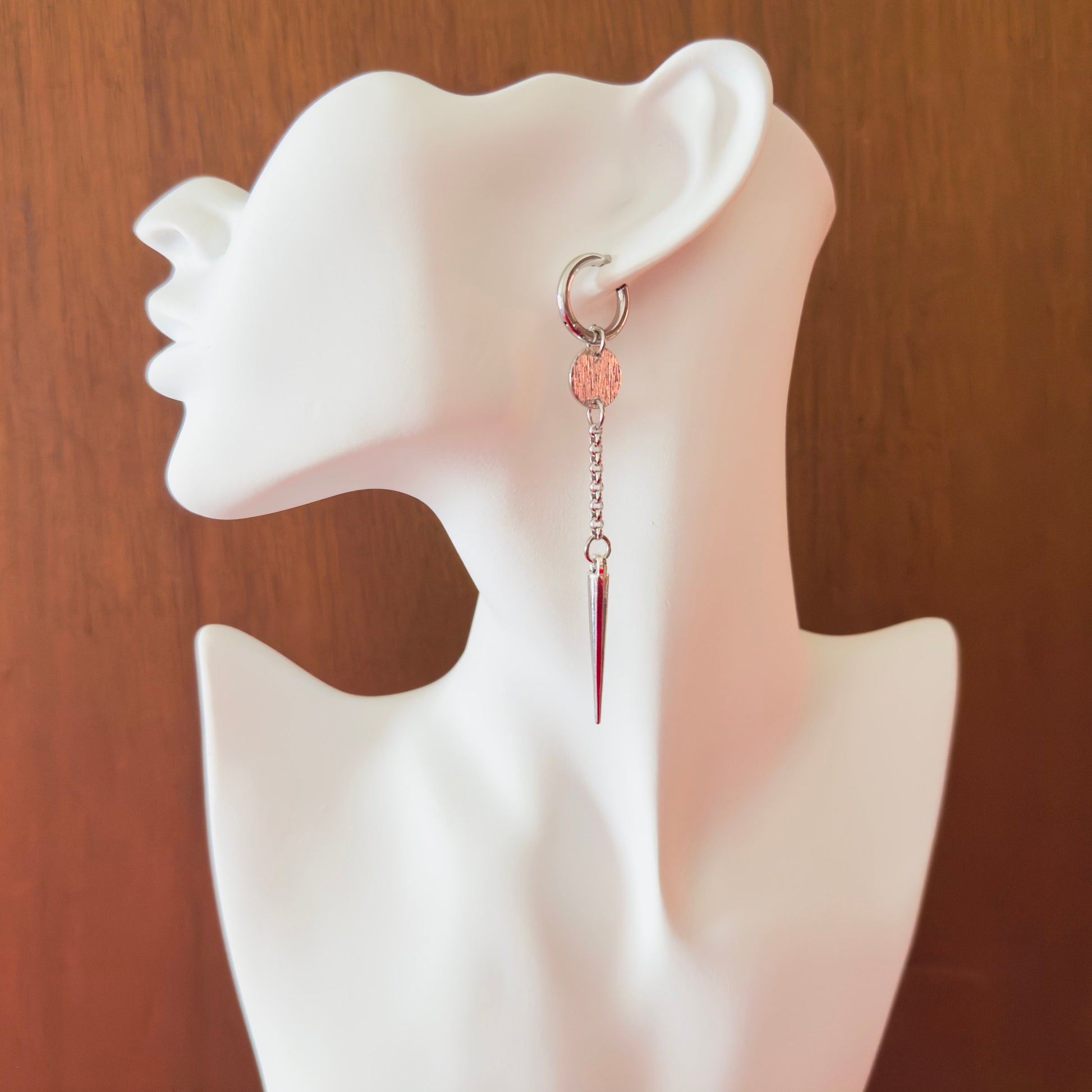 Spike Earrings, Hoop Earrings Silver, Goth Earrings Dangle, Punk Earrings, Best Friend Birthday Gift, Sweet 16 Gift, Best Gift for Mom