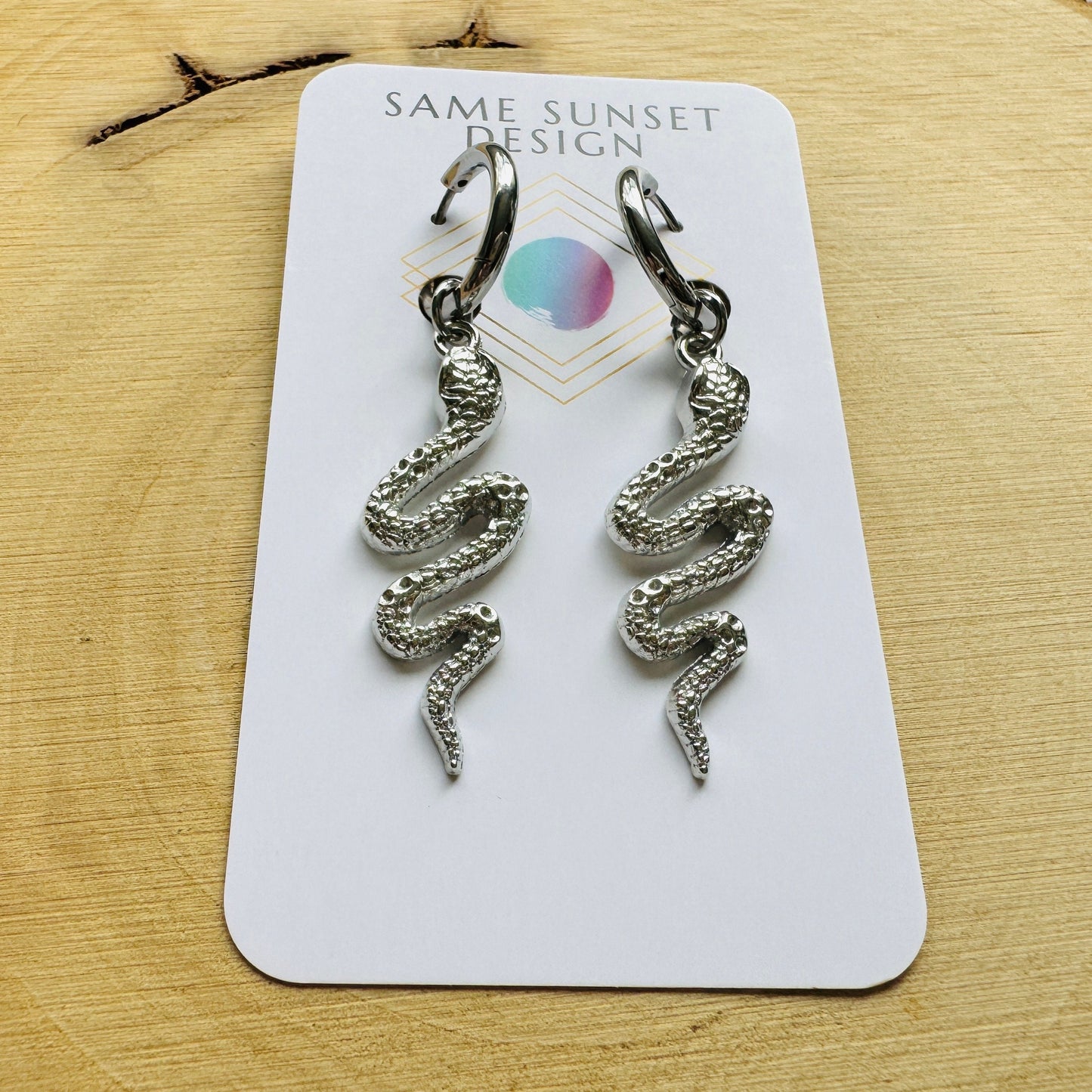 Snake Earrings, Huggie Hoop Earrings, Goth Earrings, Punk Earrings, Witchy Earrings, Best Friend Birthday Gift, Trendy Jewelry 2024