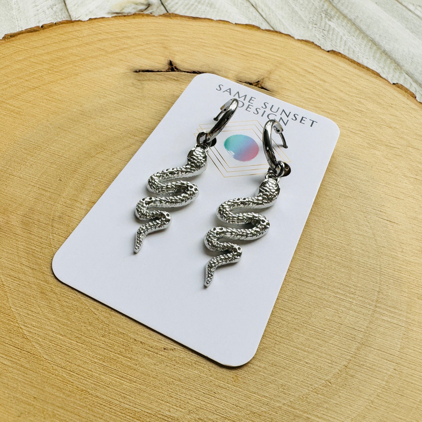 Snake Earrings, Huggie Hoop Earrings, Goth Earrings, Punk Earrings, Witchy Earrings, Best Friend Birthday Gift, Trendy Jewelry 2024
