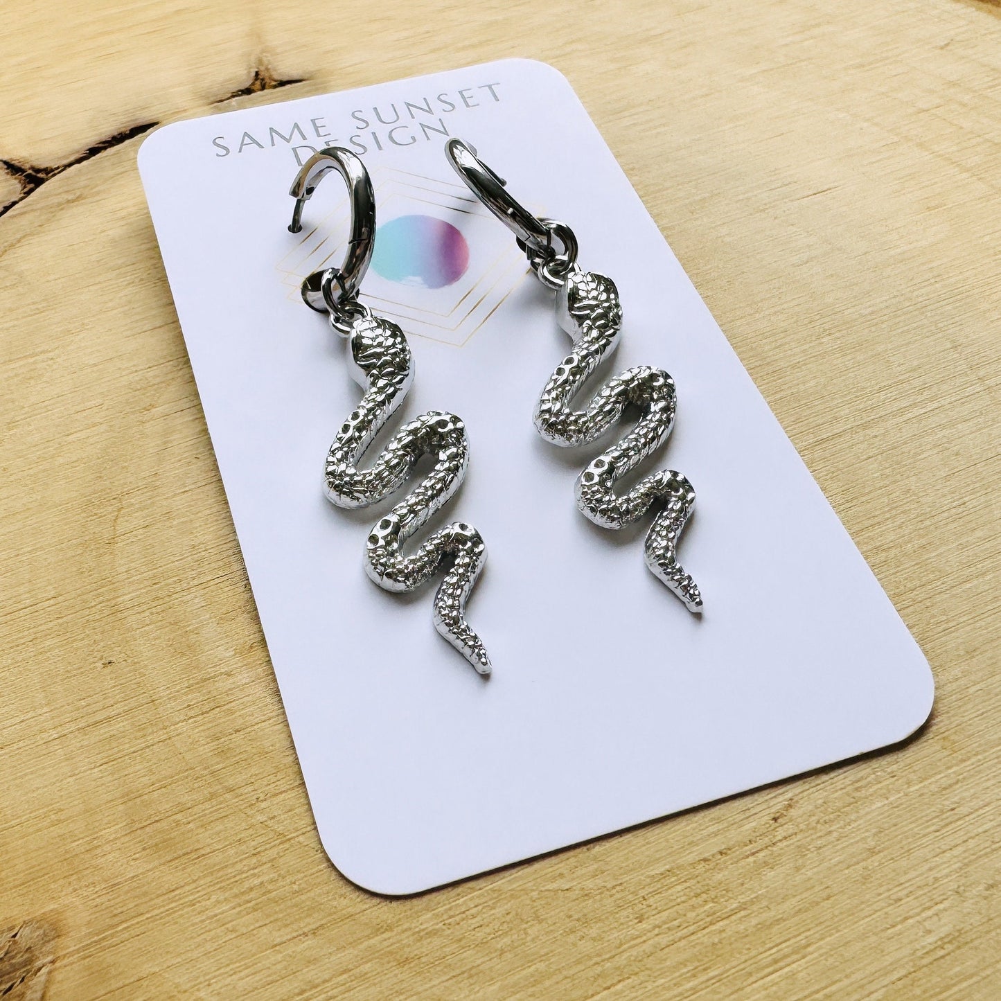 Snake Earrings, Huggie Hoop Earrings, Goth Earrings, Punk Earrings, Witchy Earrings, Best Friend Birthday Gift, Trendy Jewelry 2024