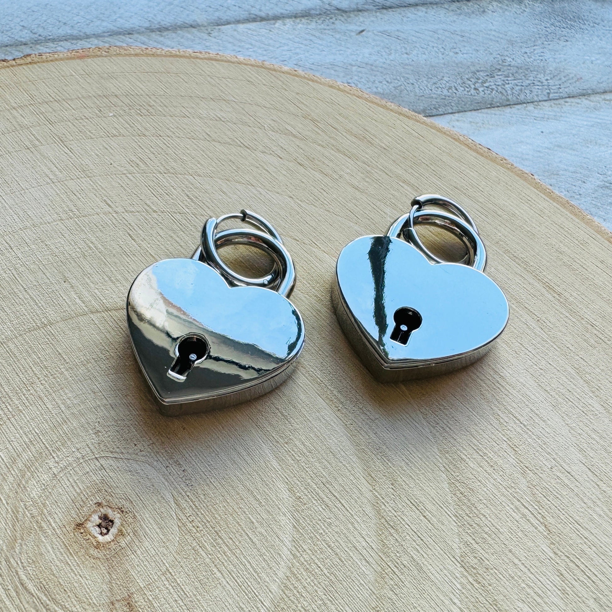 Heart Earrings, Emo Jewelry, Witchy Earrings, Metalhead Gifts, Goth Earrings, Teen Girl Jewelry, Punk Gifts, Unique Birthday Gift Girl