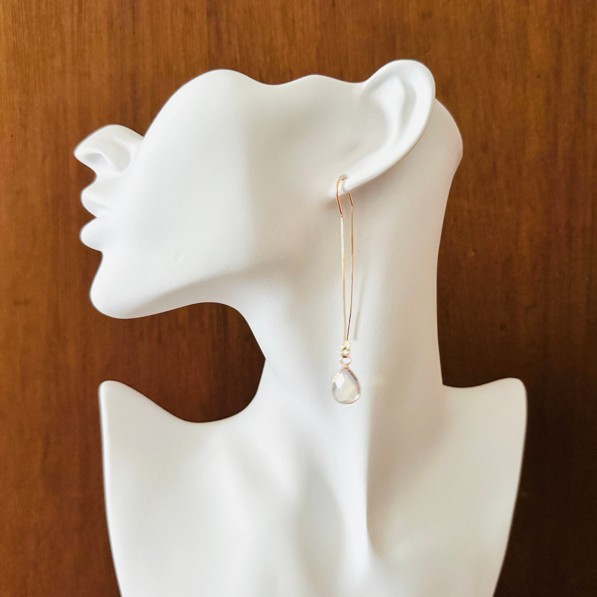 Opalite Earrings, Threader Earrings, Western Earrings, Wedding Jewelry for Brides, Unique Birthday Gift Girl, Best Gift for Mom, Boho Chic